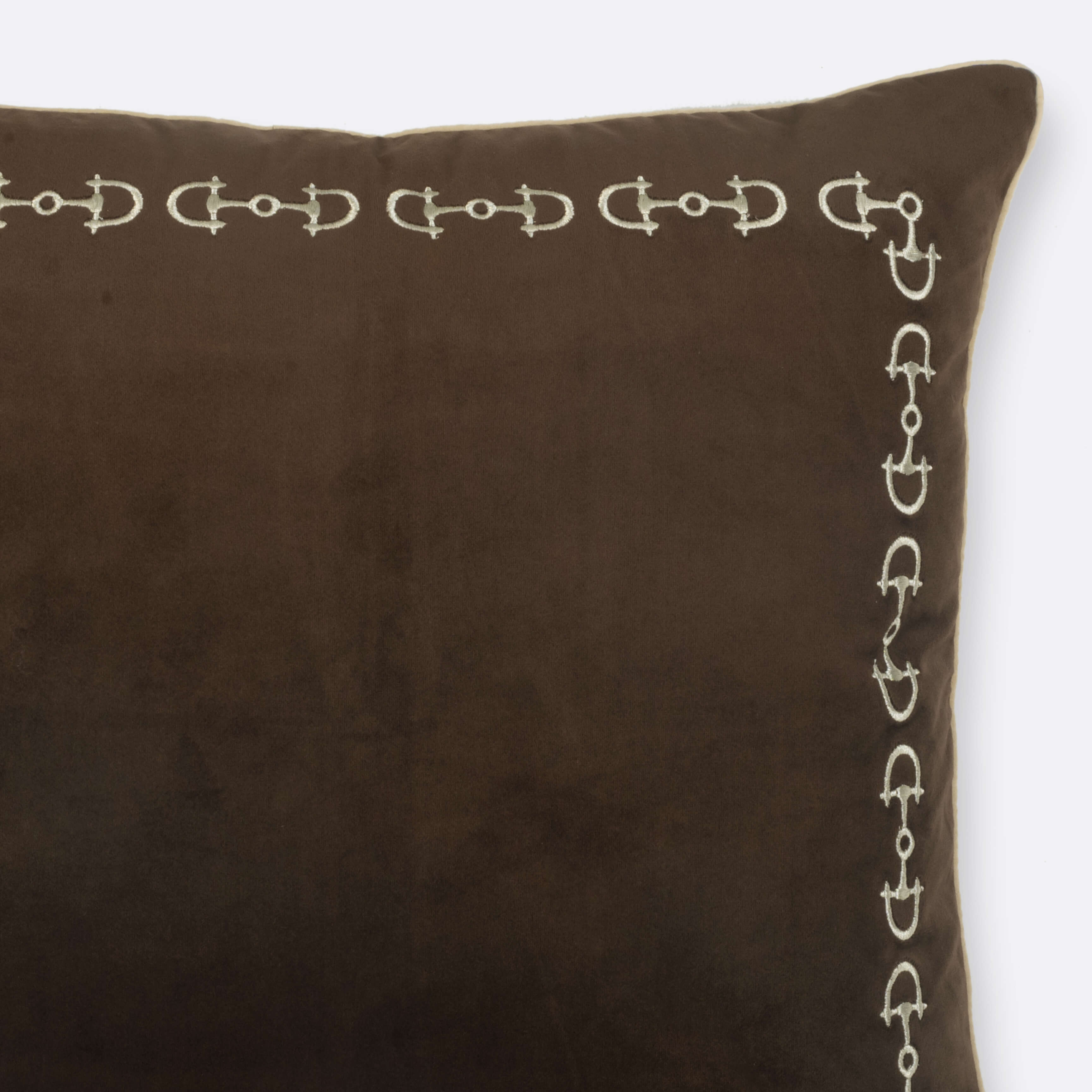 Decorative Cushions in Brown- Velvet, 55 cm x 55 cm
