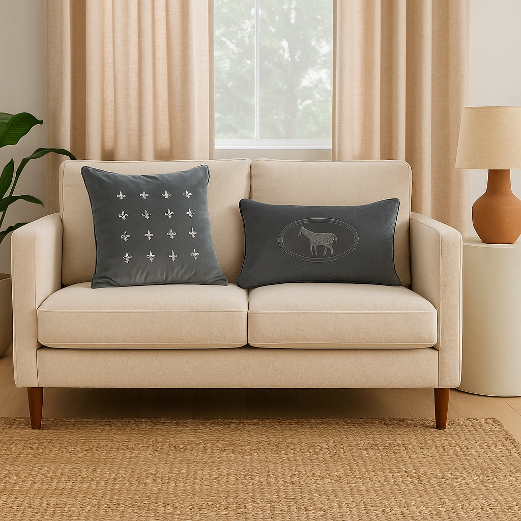 Decorative Cushions in Brown- Velvet, 35 cm x 60 cm