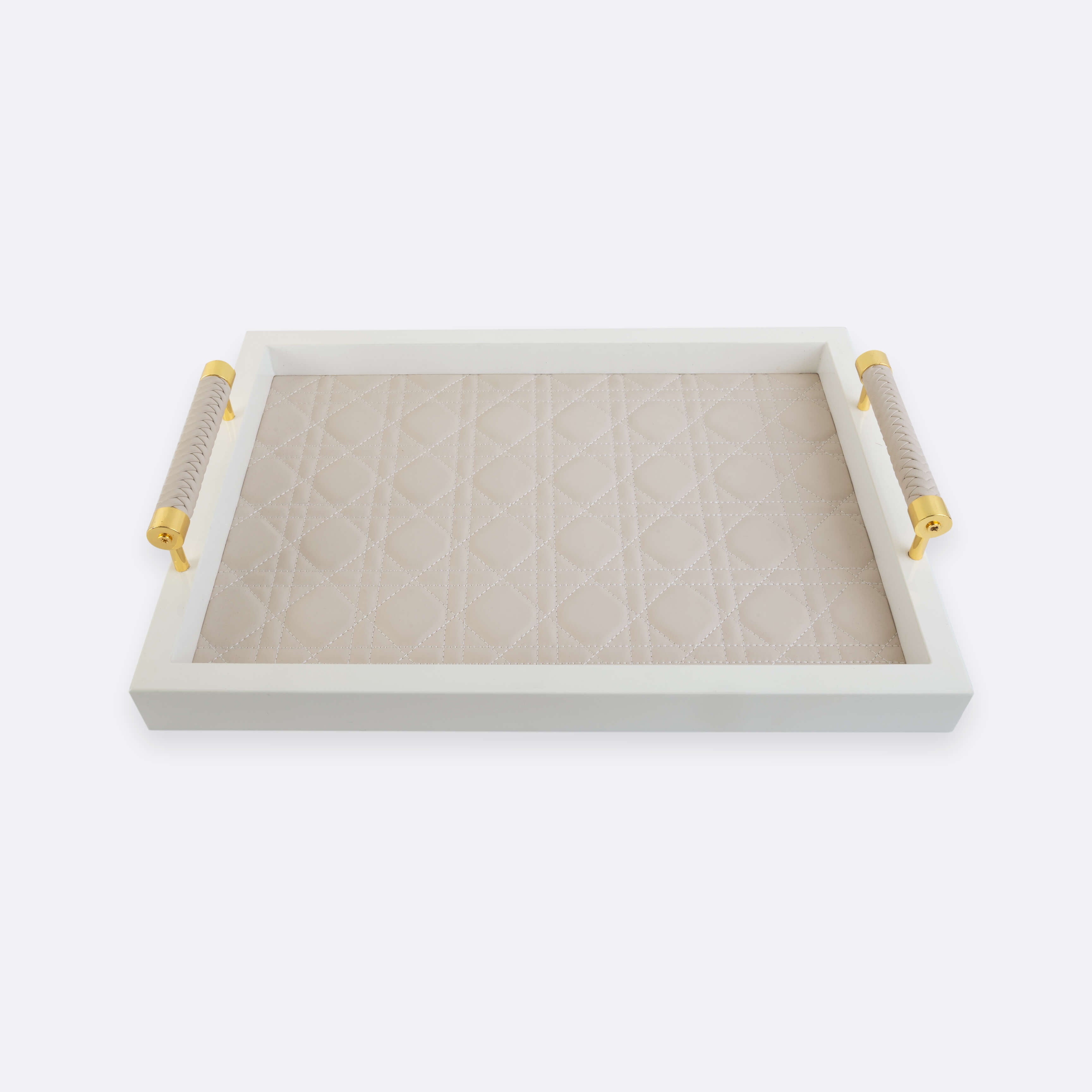 Luxe Caneweave Leather Tray