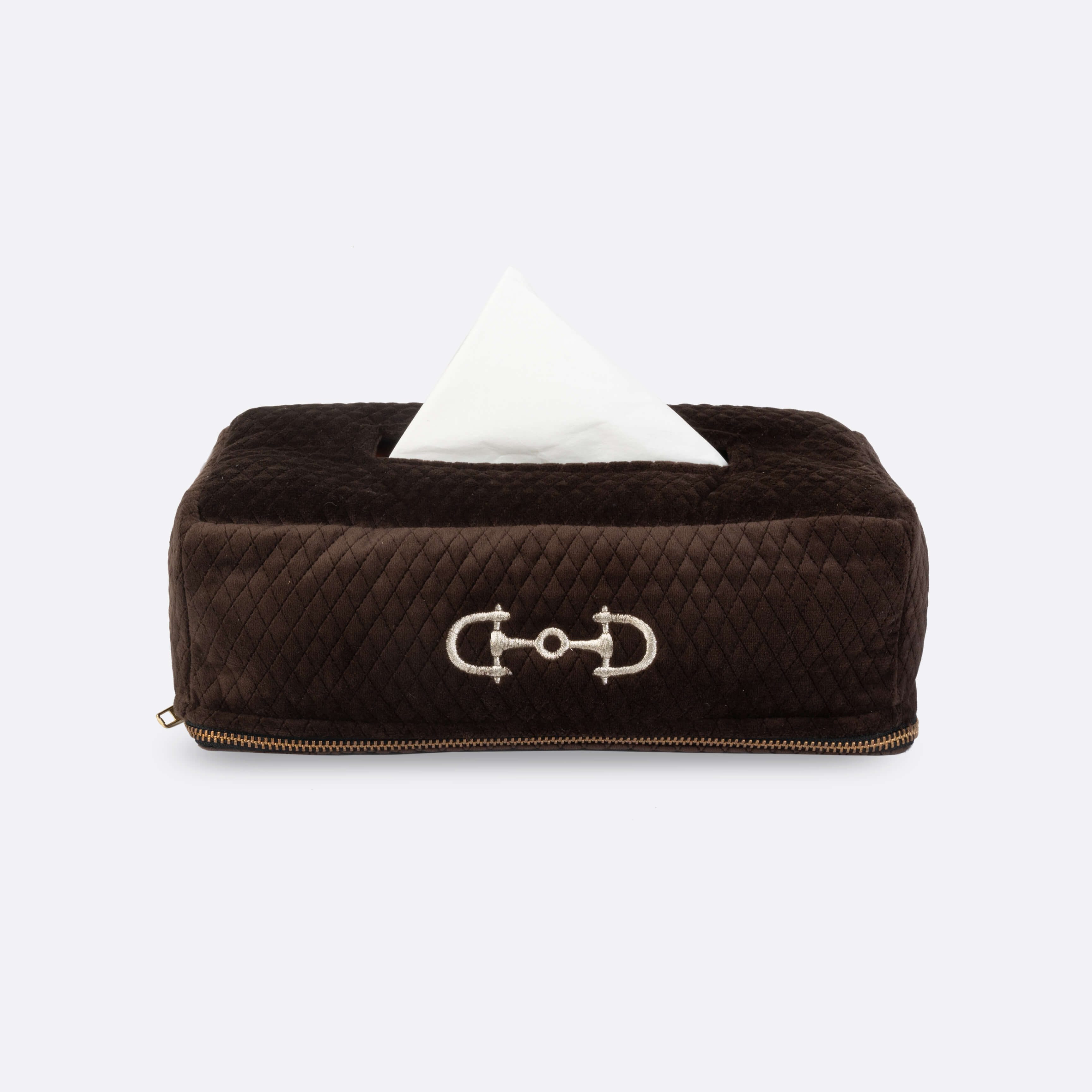 Brown Snaffle Luxe Tissue Box Cover