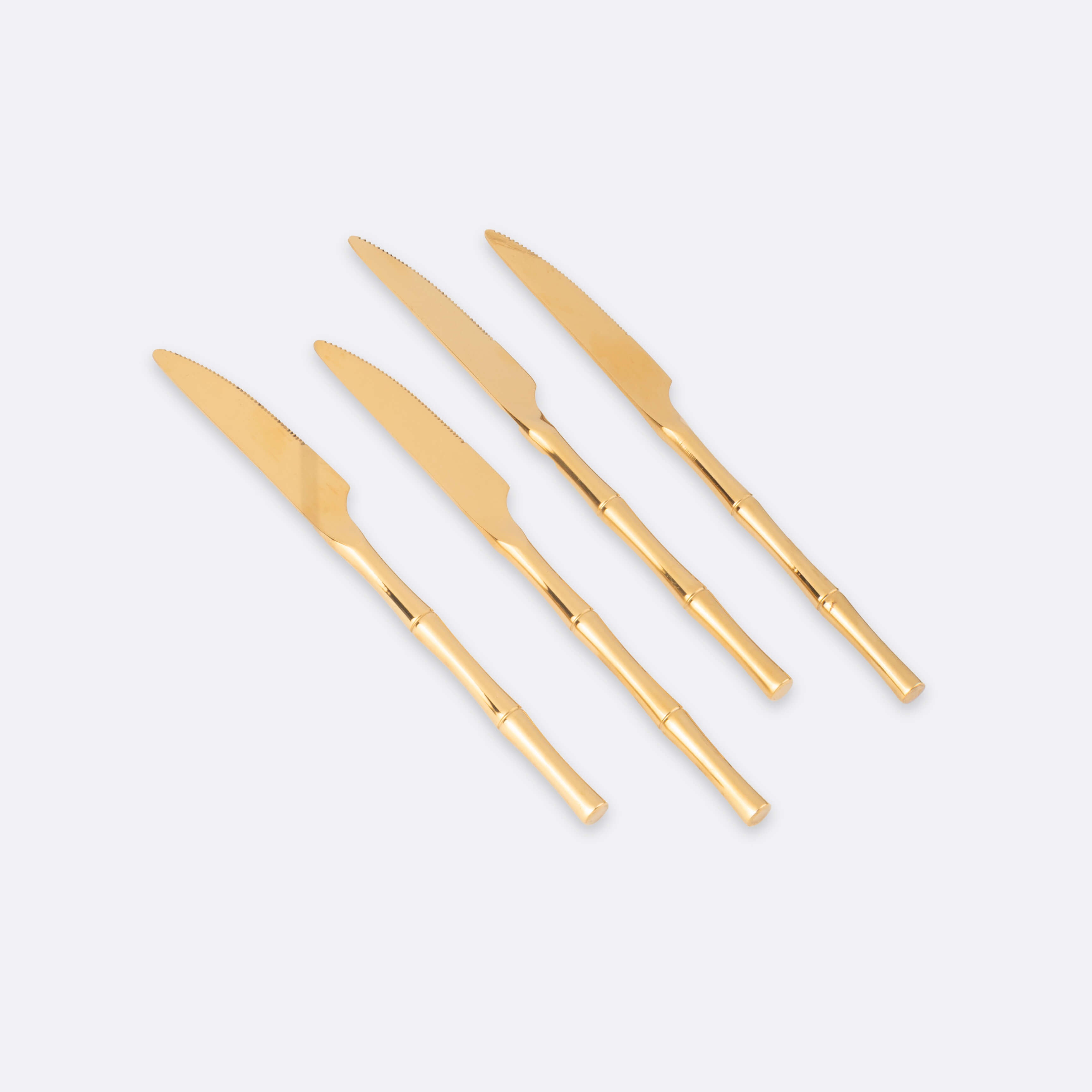 Luxe Gold Bamboo Table Knife , Set of 4