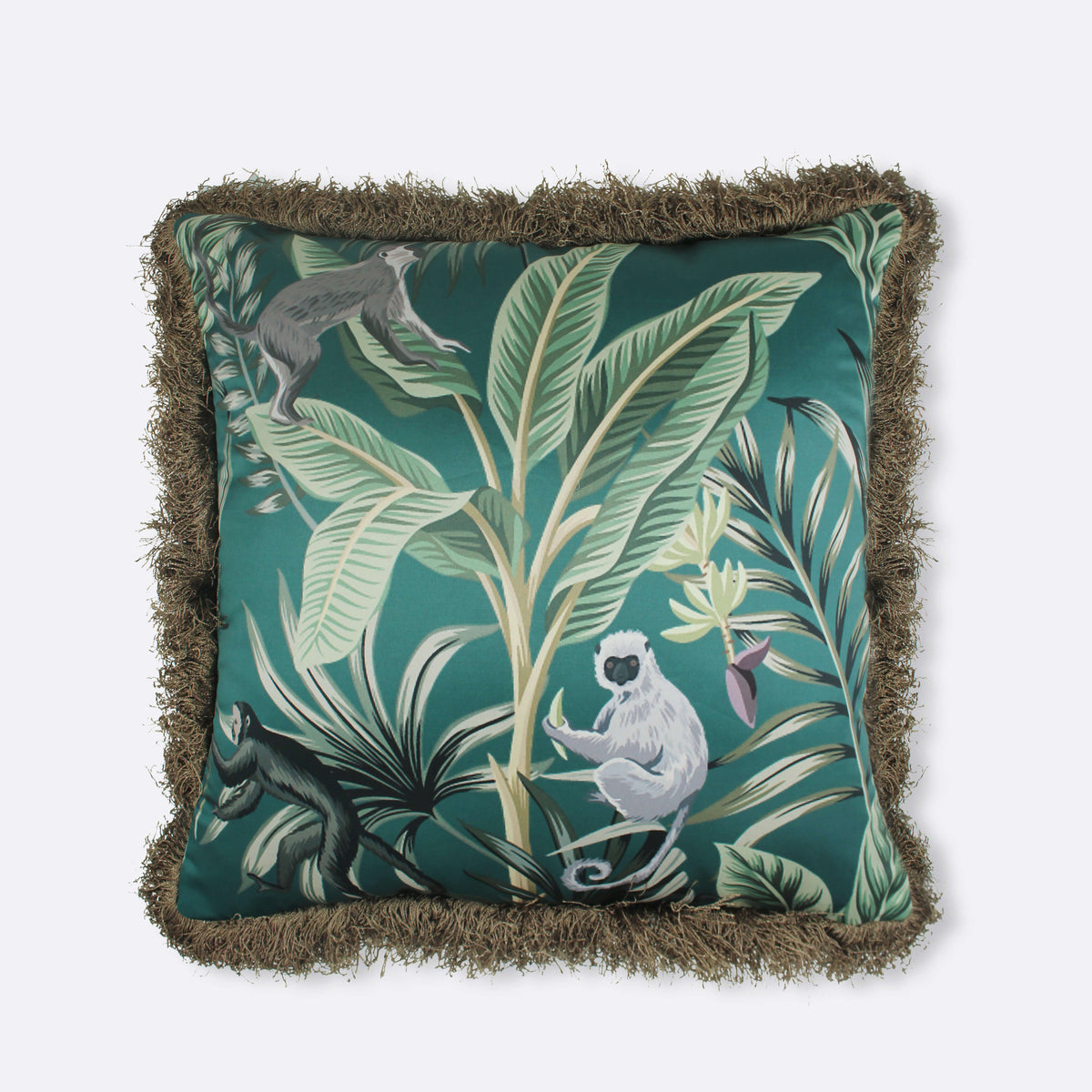 Mali Printed Cushion Cover in Velvet, front view