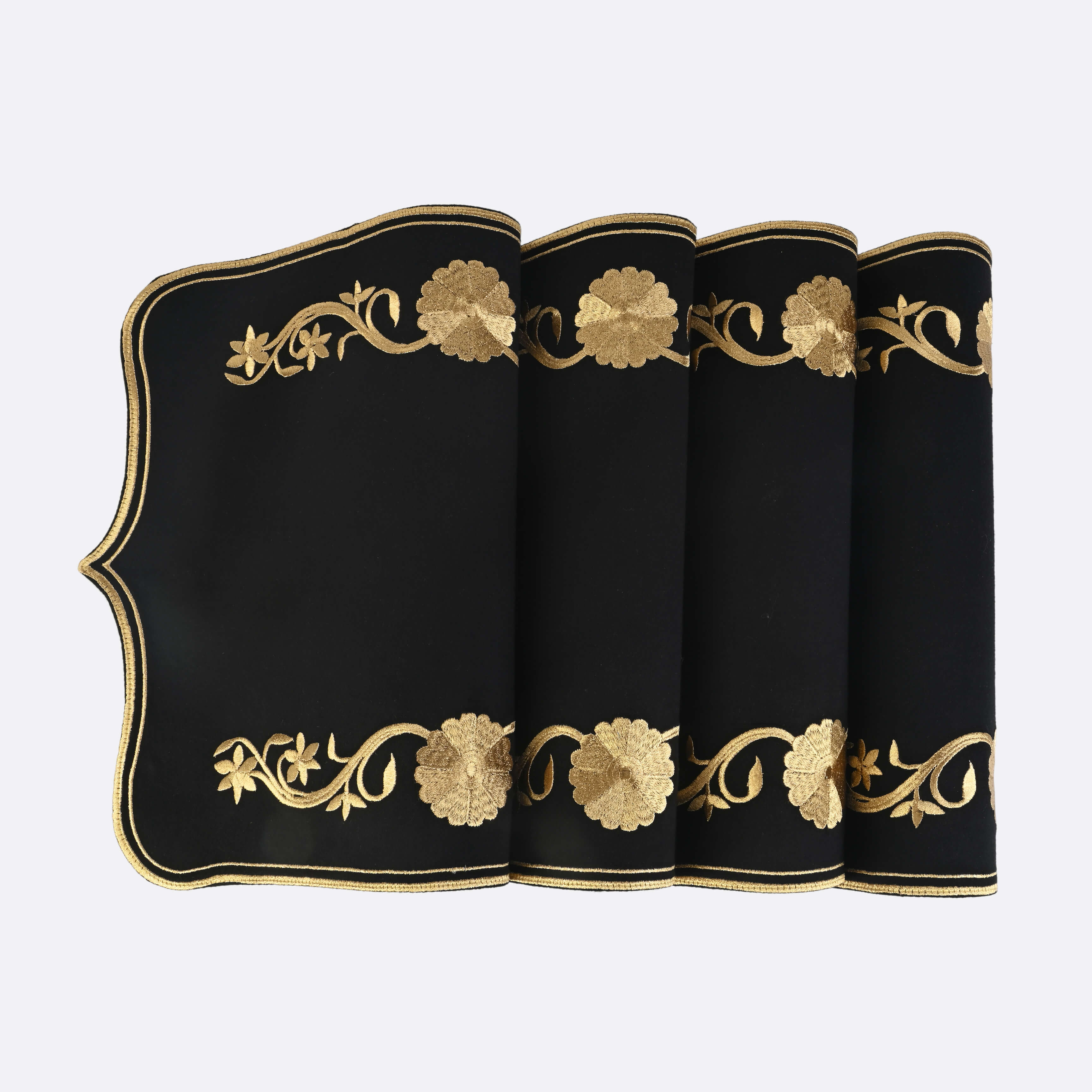Bedspreads in Brown- Velvet, 48 x 227 cm