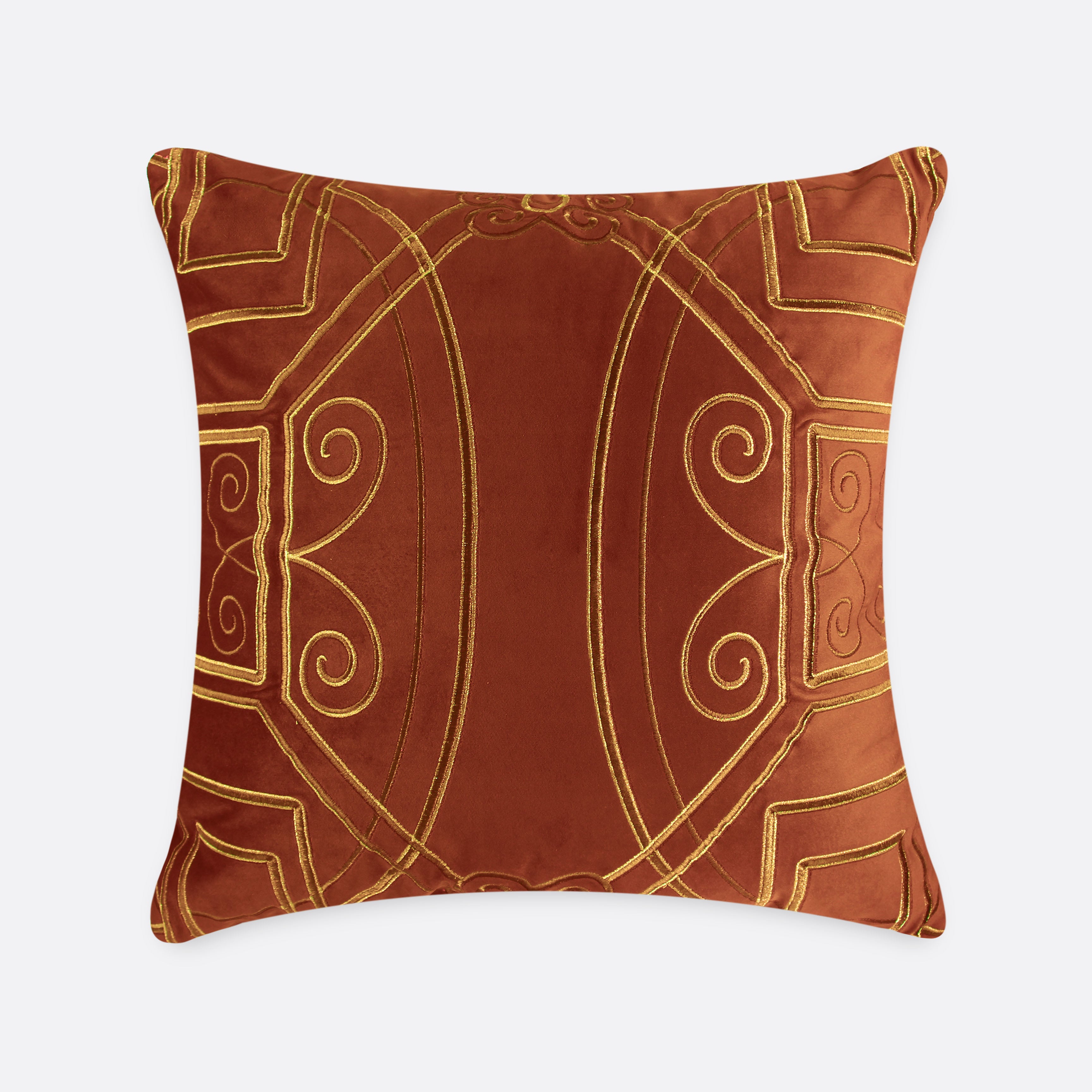 Decorative Cushions in Beige- Velvet, 55 cm x 55 cm