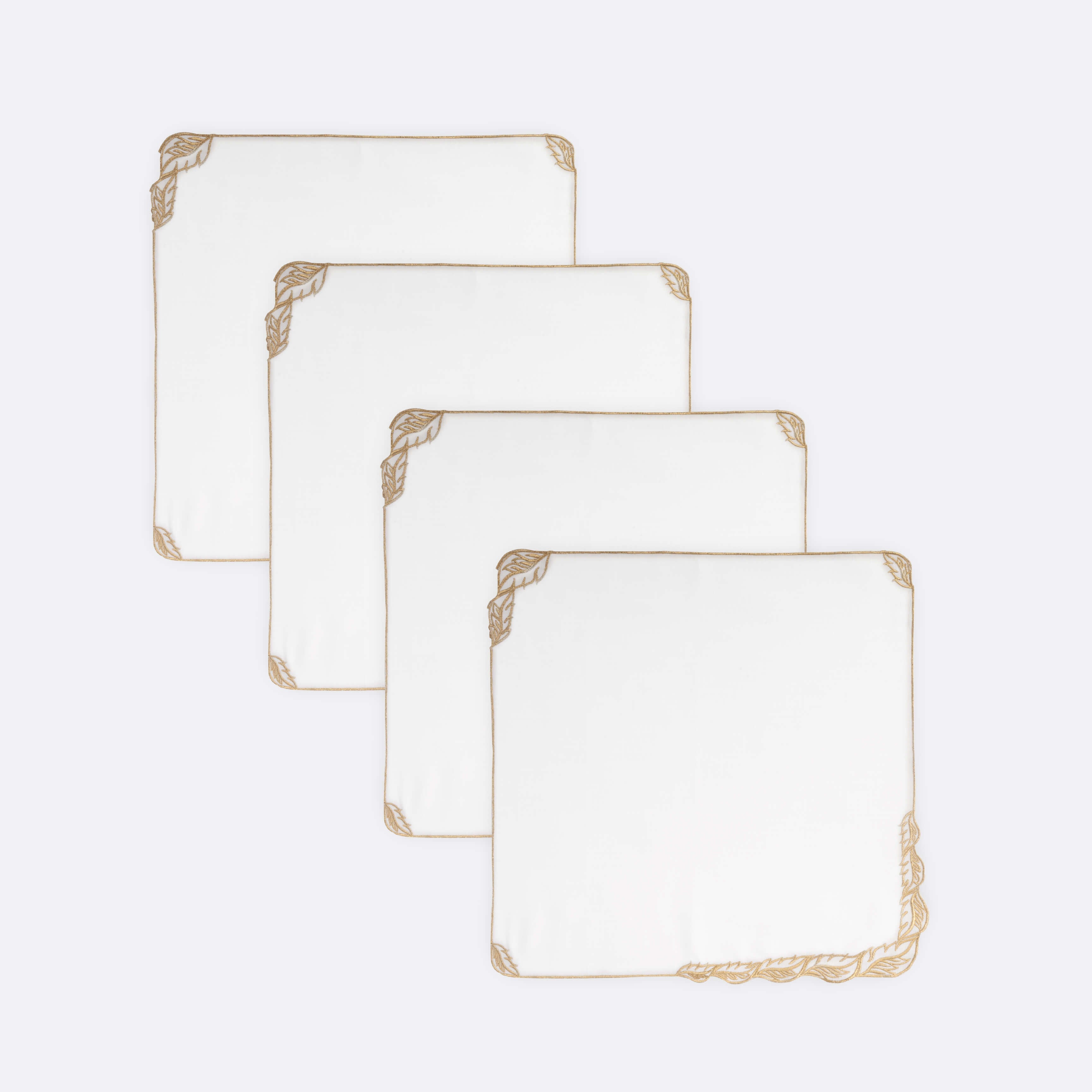 Napkins & Napkin Rings in White- Cotton, 45 cm x 45 cm