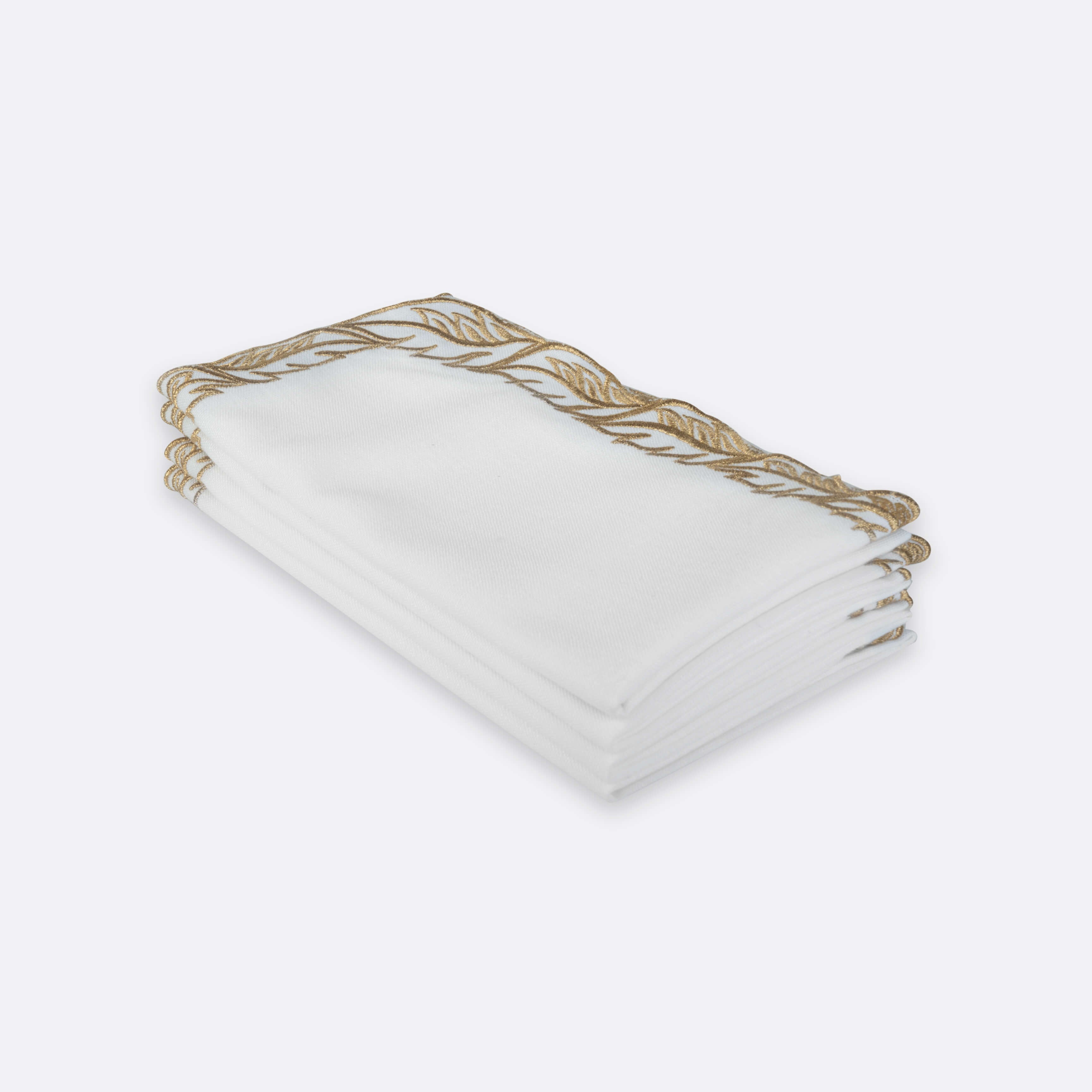 Golden Leaf Glamour Napkin, Set of 4
