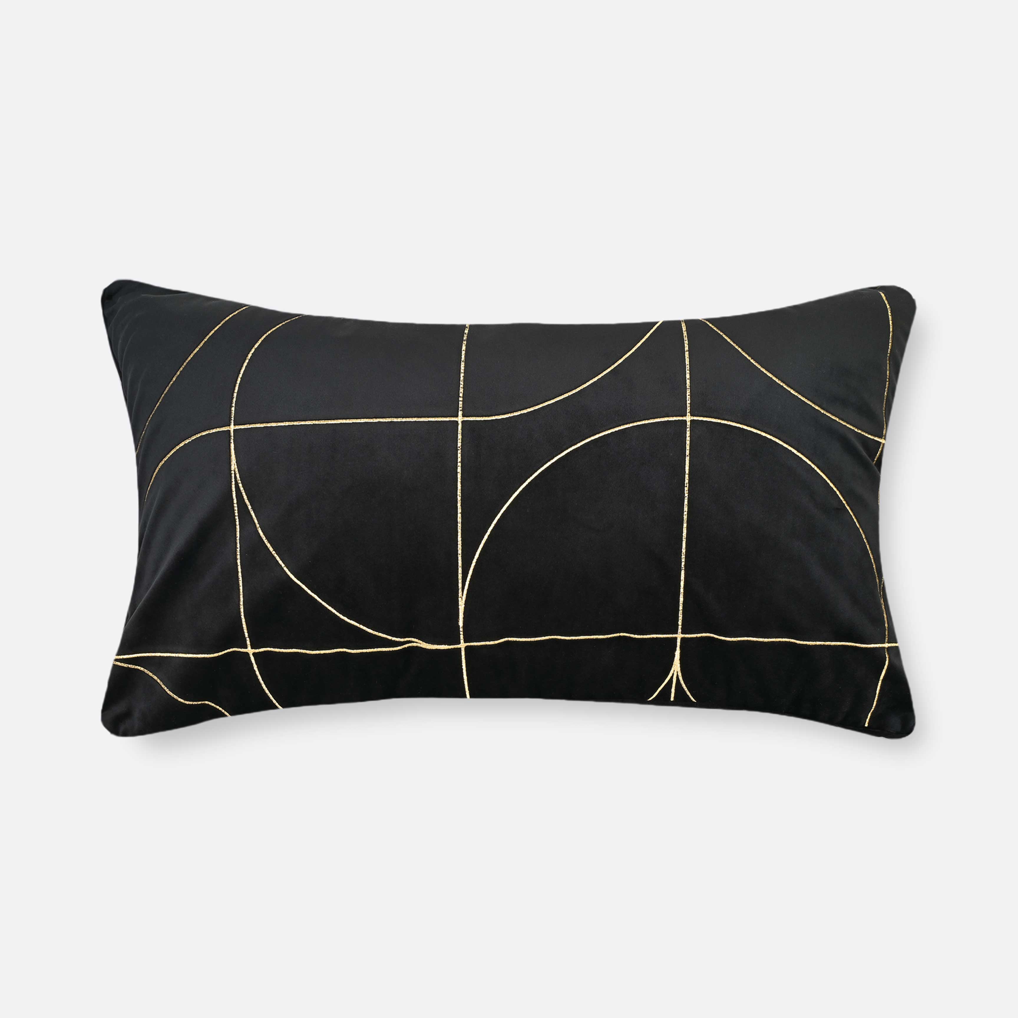 Decorative Cushions in Black- Velvet, 35 cm X 60 cm