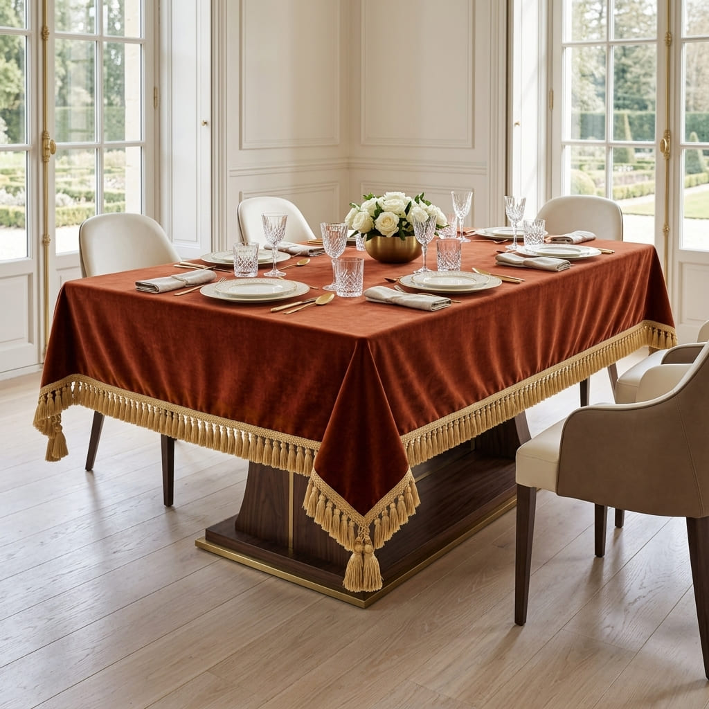 Amber Empress Table Cover, styled