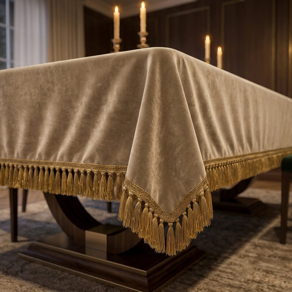 Beige Empress Table Cover, styled