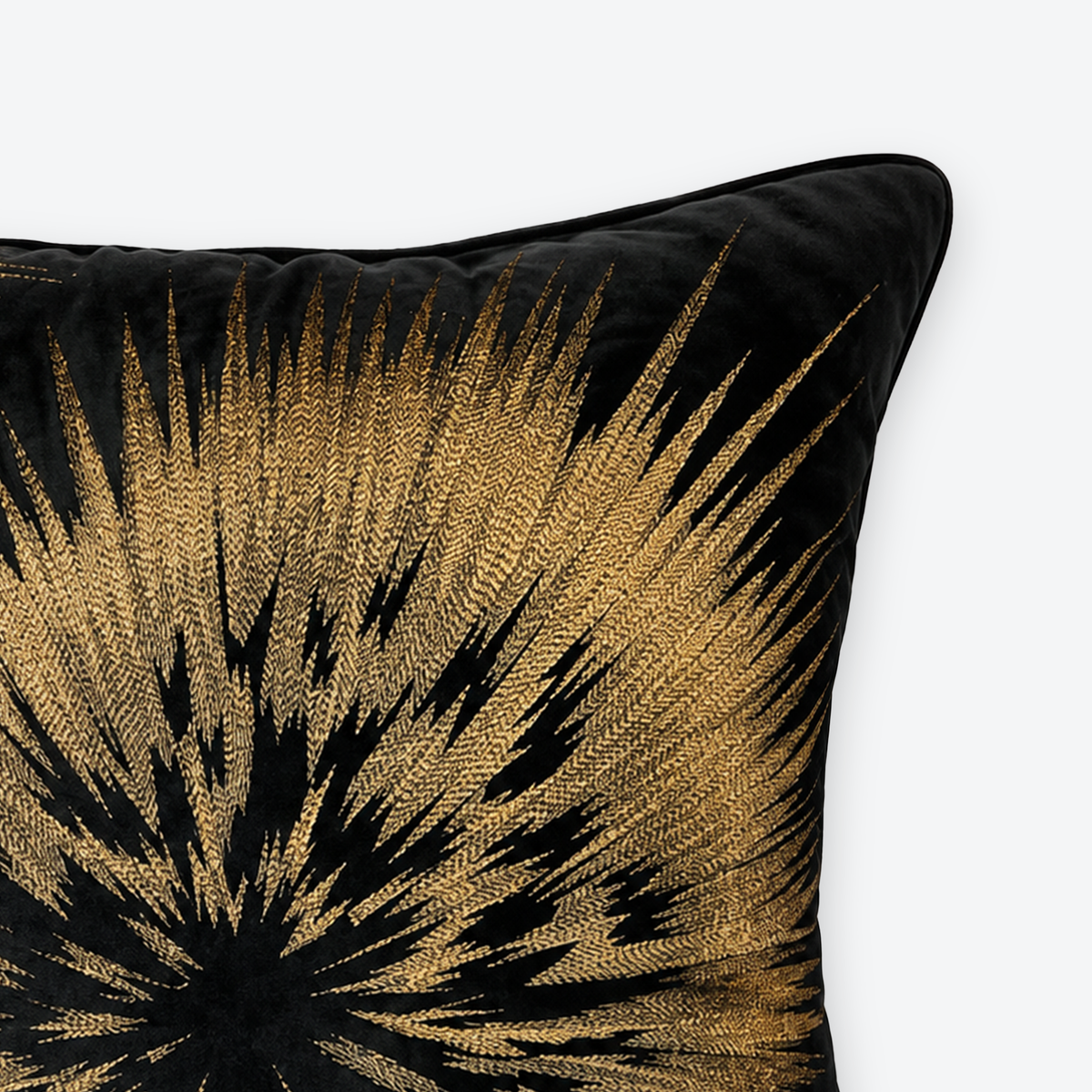 Black Gilded Sun Cushion Cover, view 2