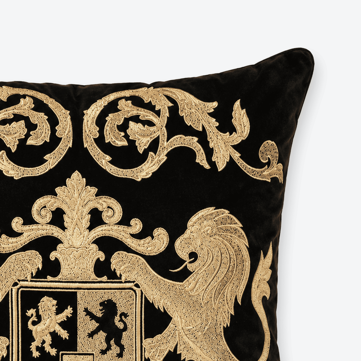 Black & Gold Dynasty Cushion Cover, detail
