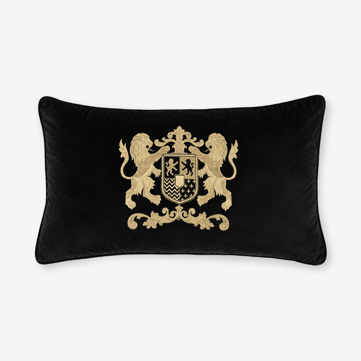 Black & Gold Dynasty Lumbar Cushion Cover