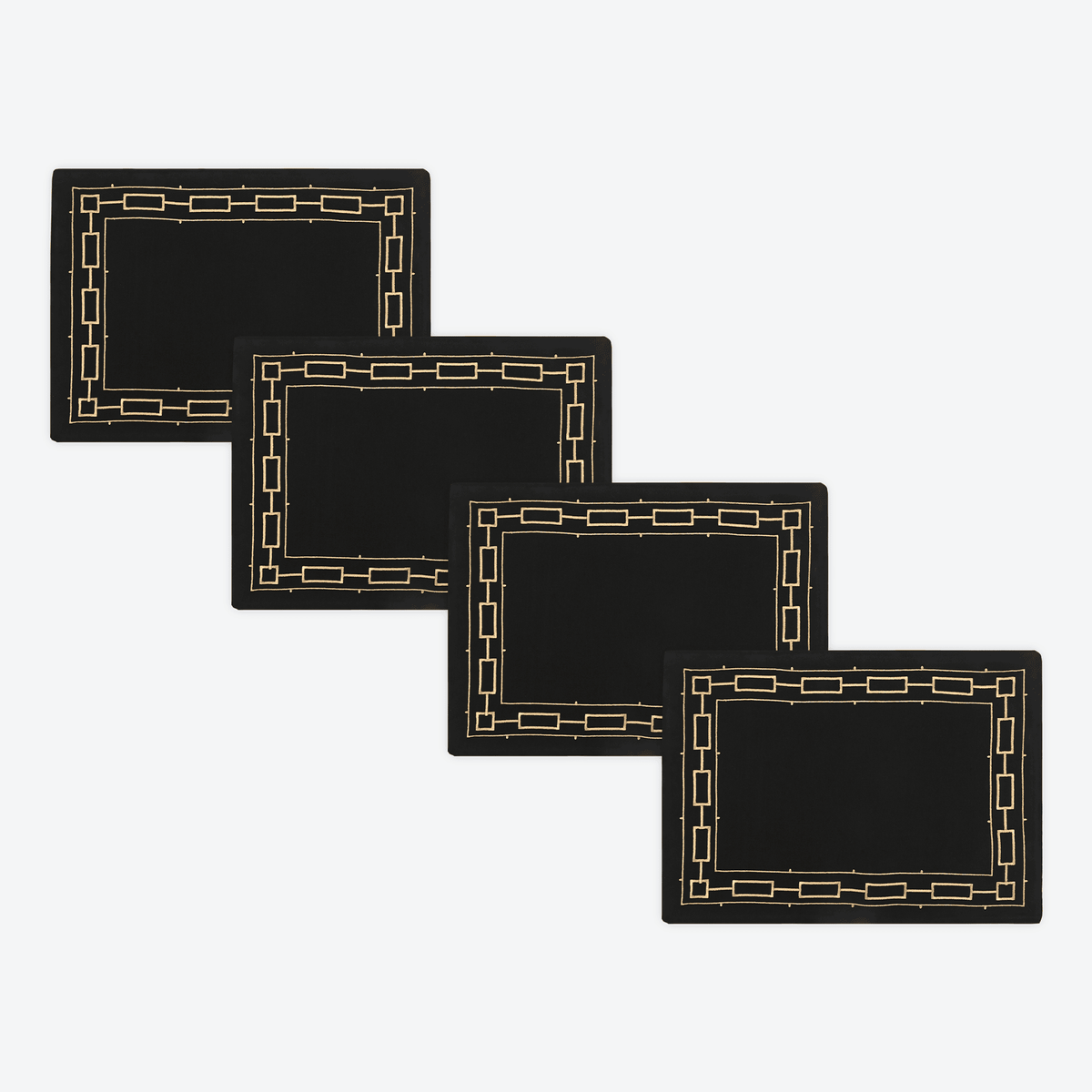 Black Majestic Link Placemat, Set of 4, full set
