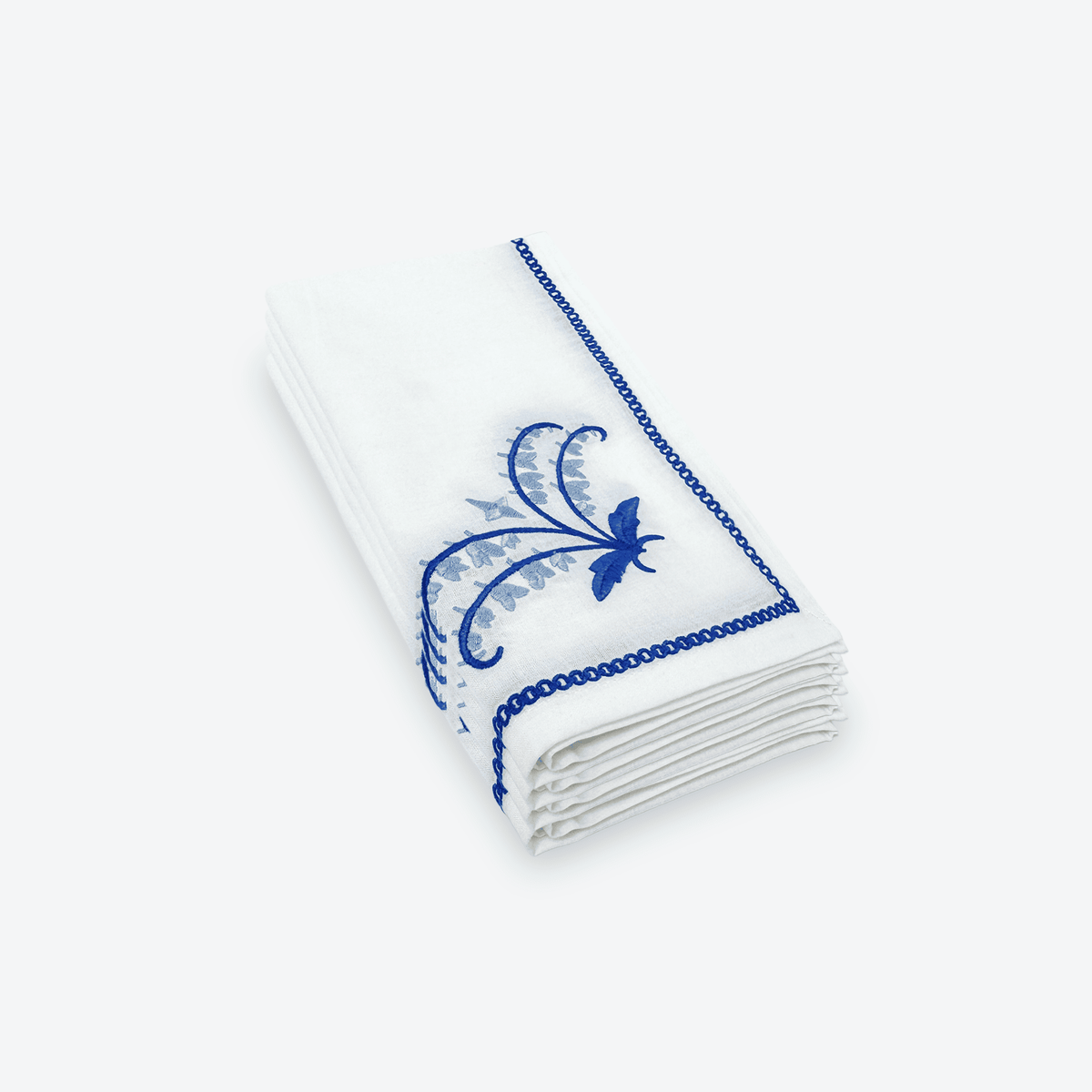 Blue Porcelain Garden Napkin, Set of 4