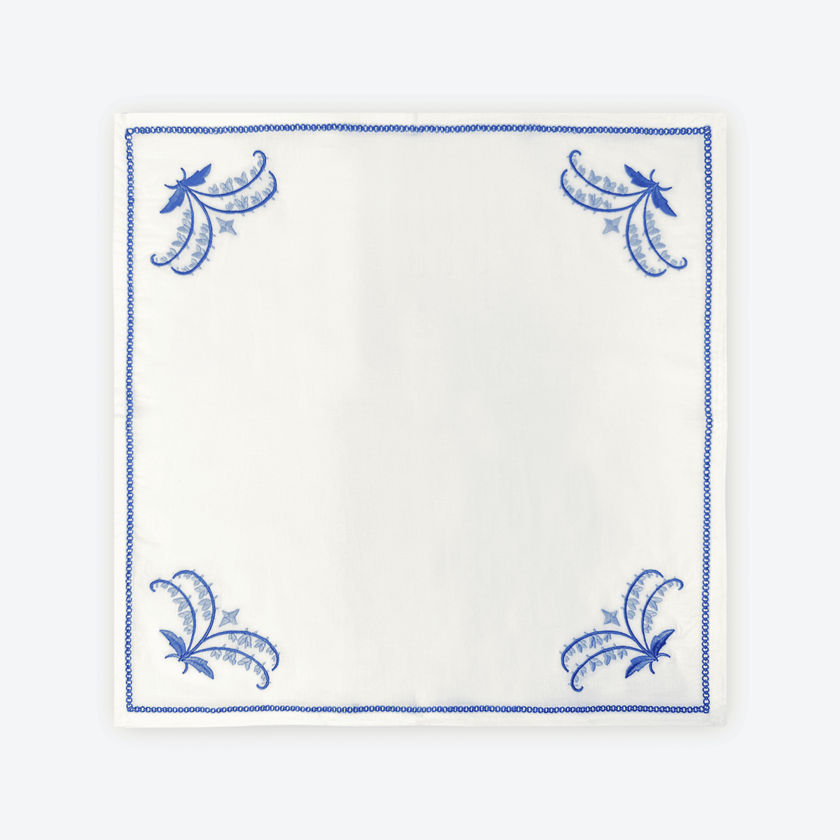 Blue Porcelain Garden Napkin, Set of 4, full set