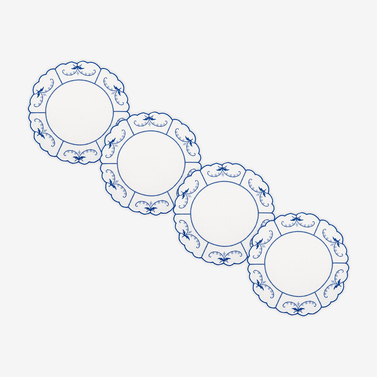 Blue Porcelain Garden Placemat, Set of 4, full set