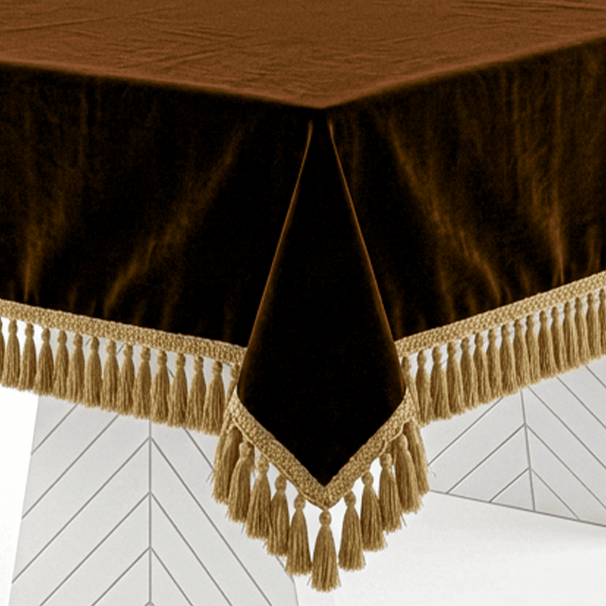 Brown Empress Table Cover, full table