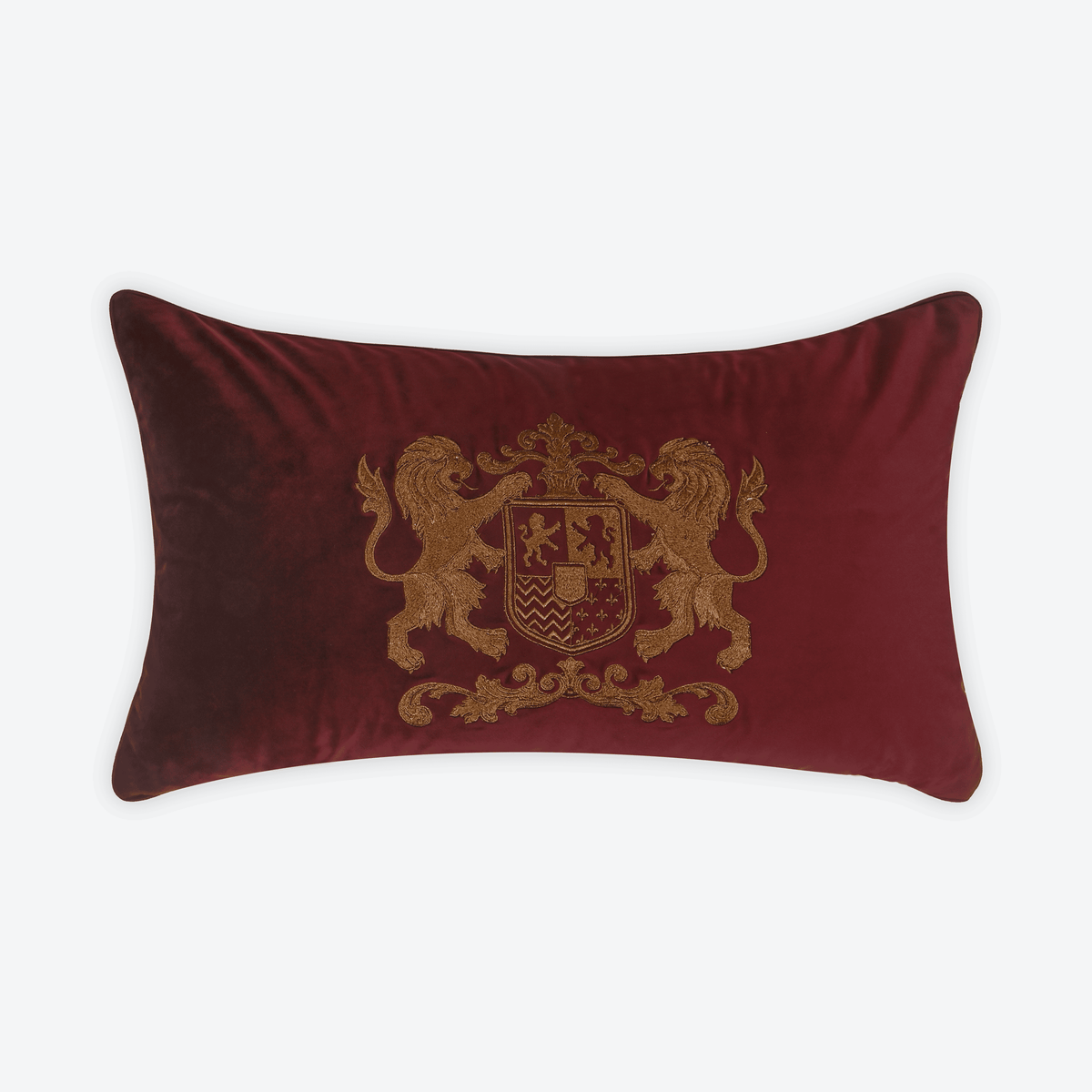 Burgundy Dynasty Lumbar Cushion Cover, side view