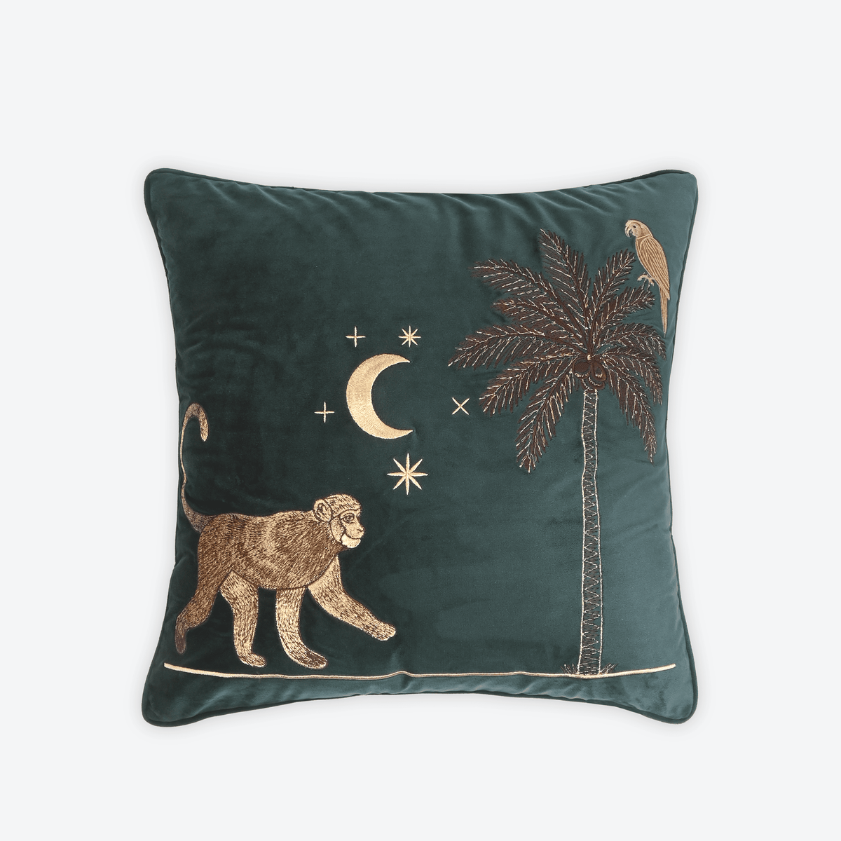 Emerald Moon Monkey Cushion Cover