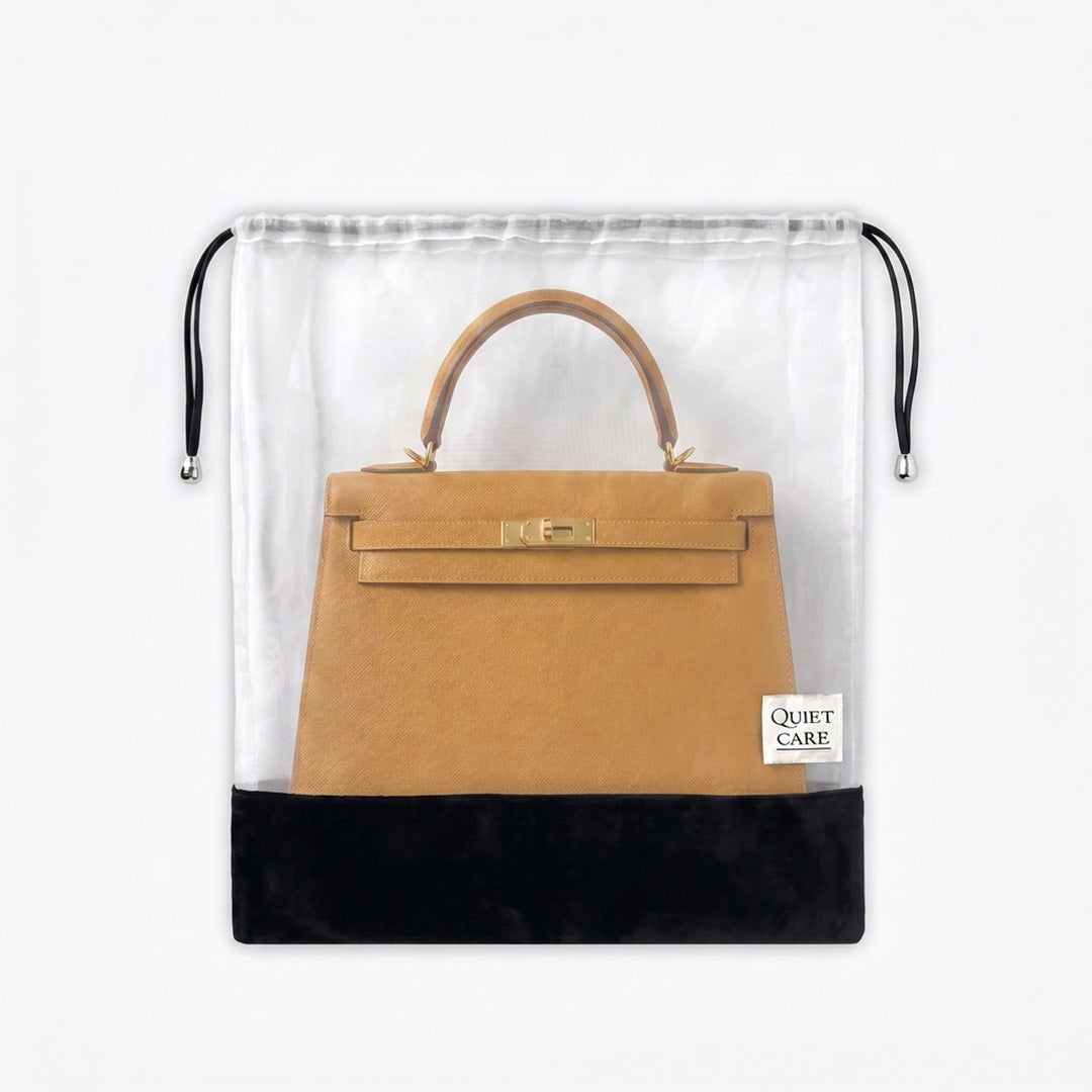 Luxe Dust Bag Medium with a handbag inside