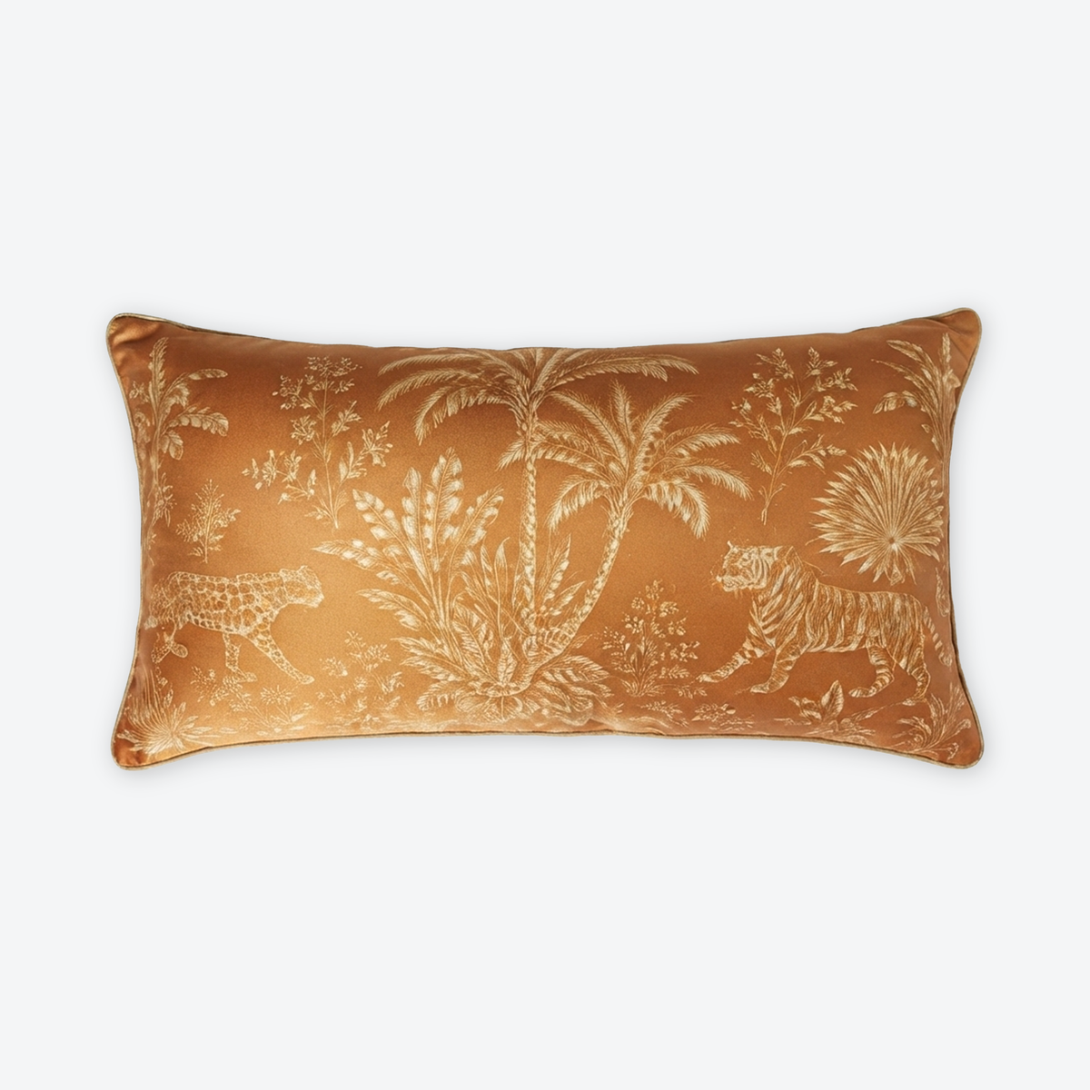 Ochre Jardin Palm Lumbar Cushion Cover
