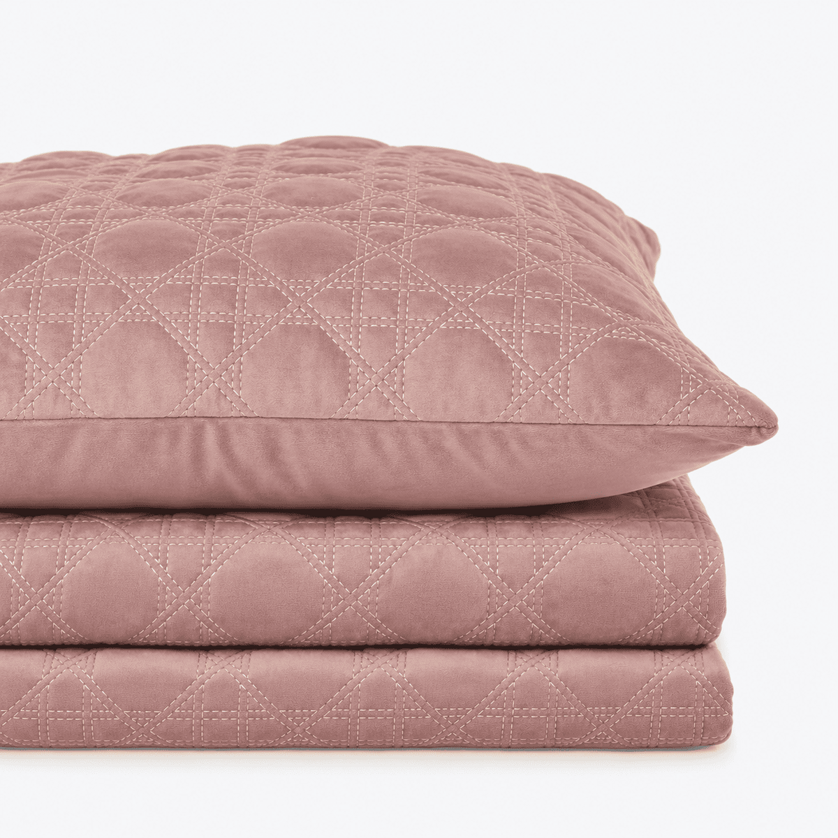 Pink Caneweave Bedspread, folded
