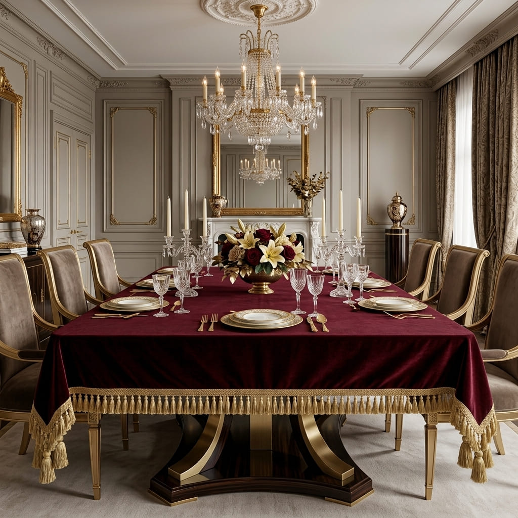 Red Empress Table Cover, styled