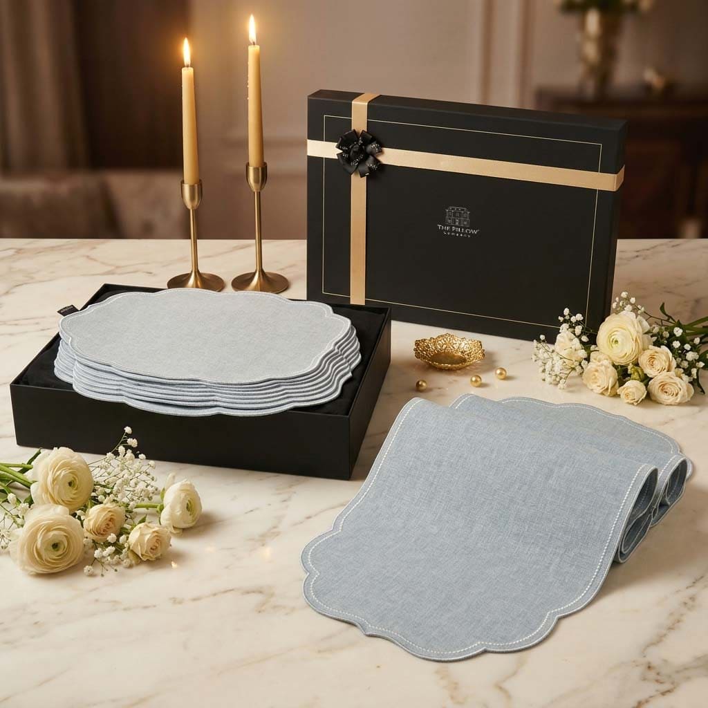 The Table Runner Set, Blue Meadow, gift hamper