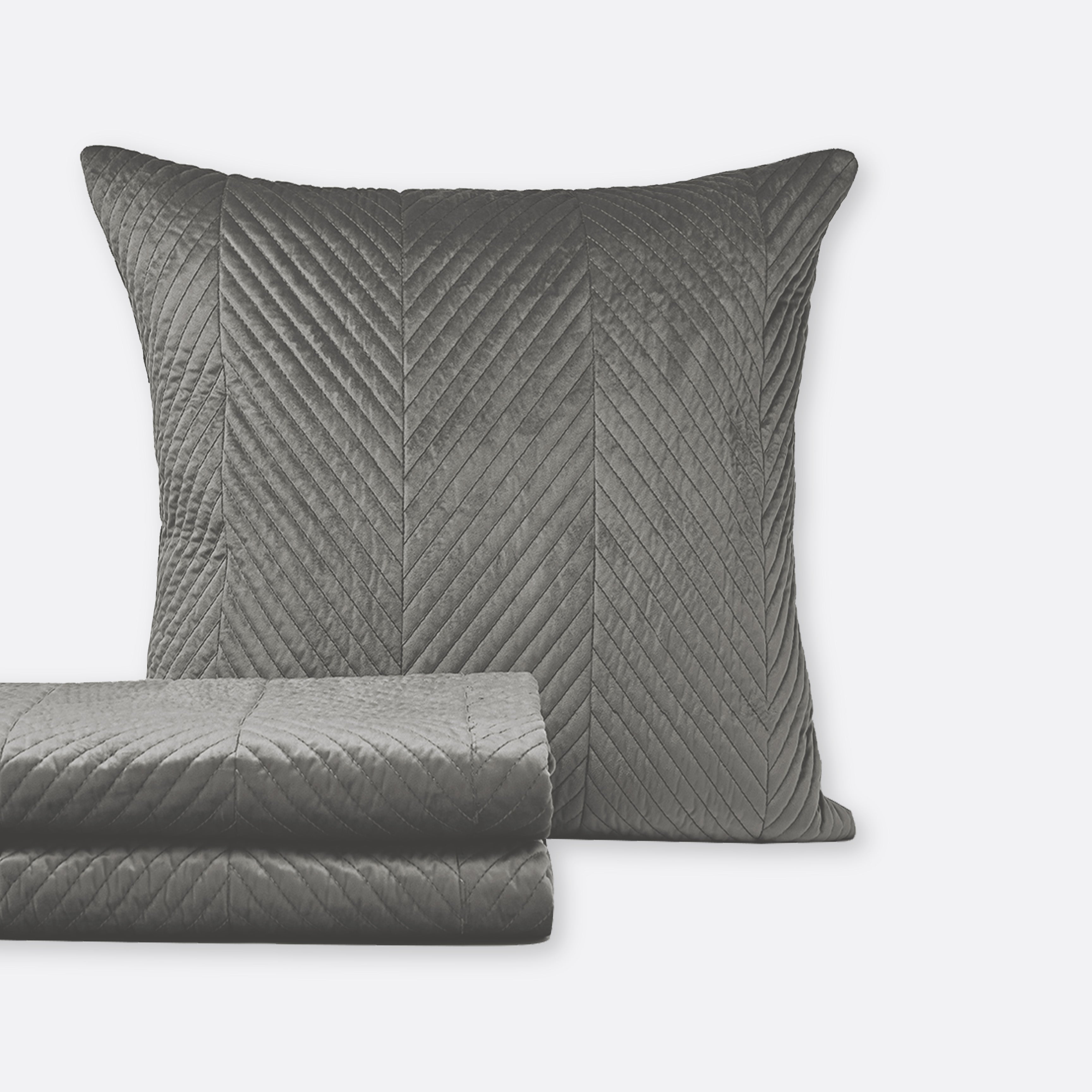 Grey Herringbone Bedspread