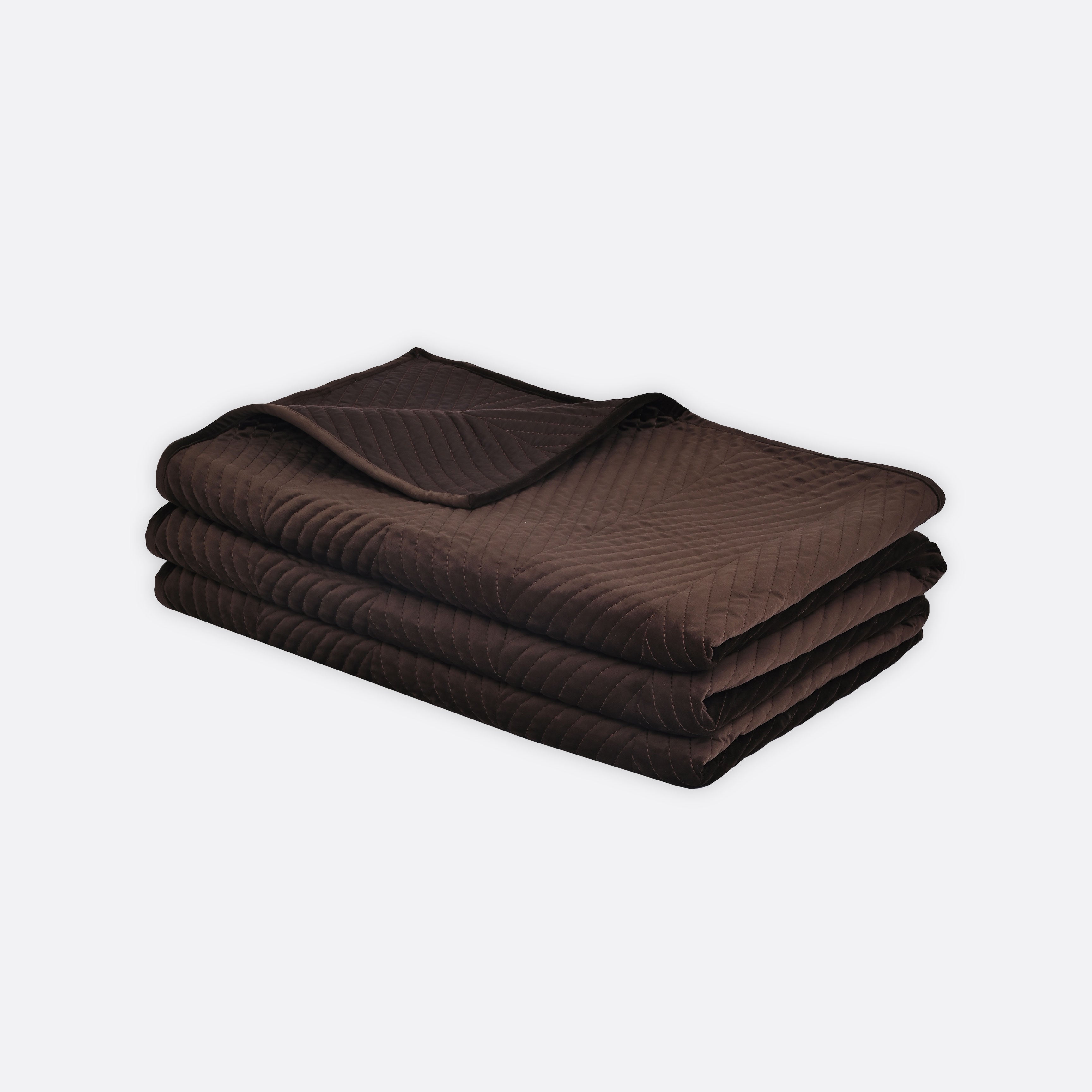 Bedspreads in Beige- Velvet, 250 cm x 250 cm