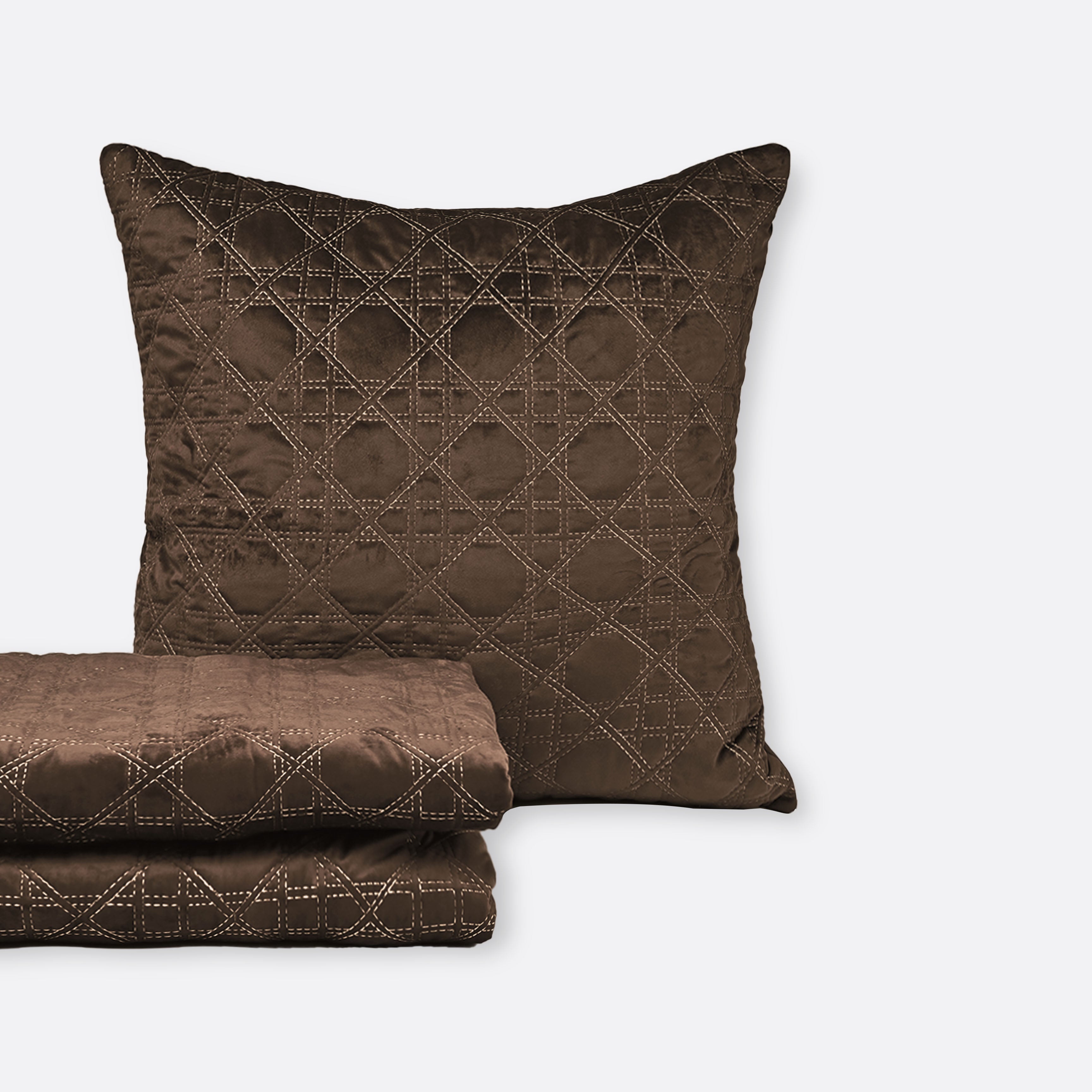 Bedspreads in Brown- Velvet, 250 cm x 250 cm