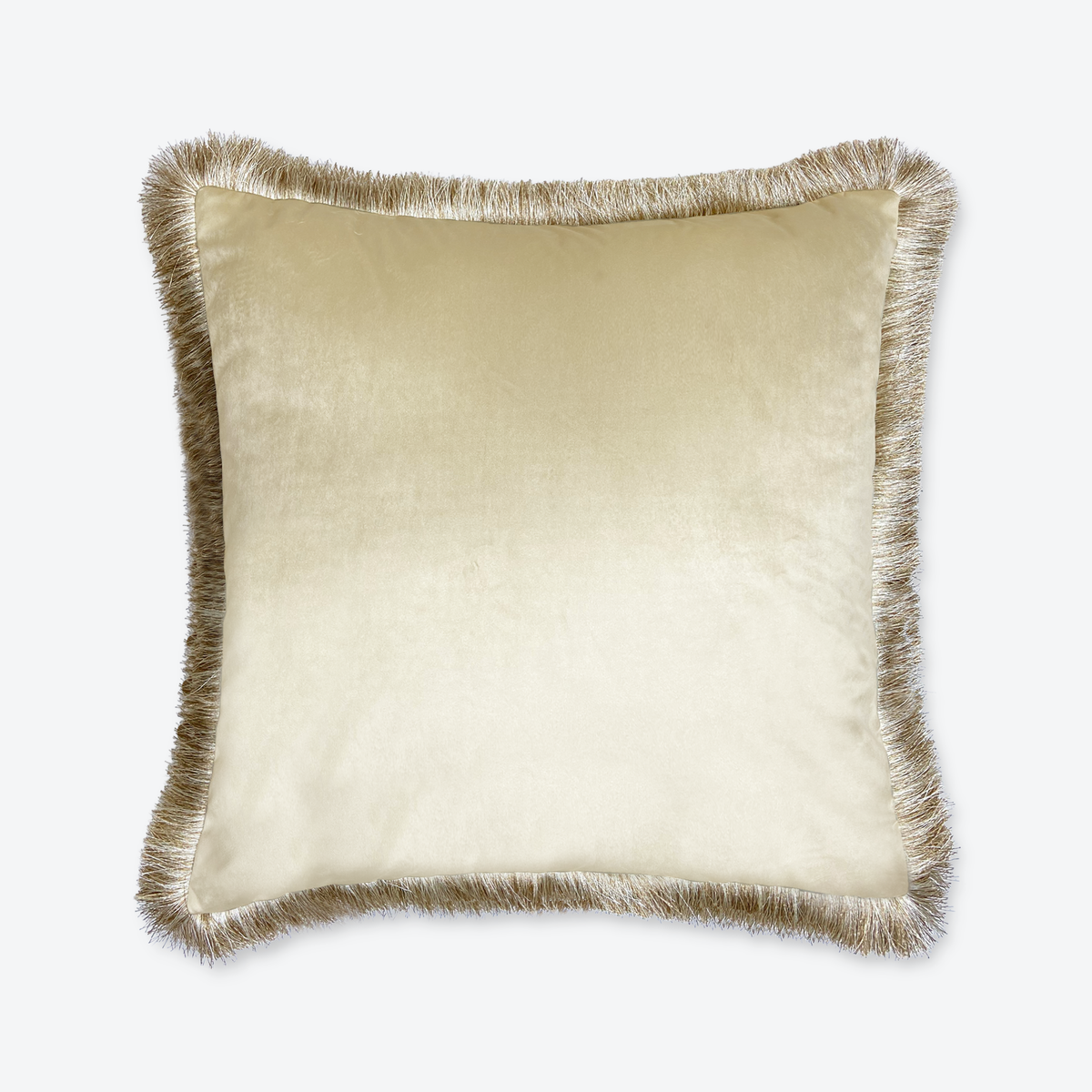 Beige Fringe Cushion Cover