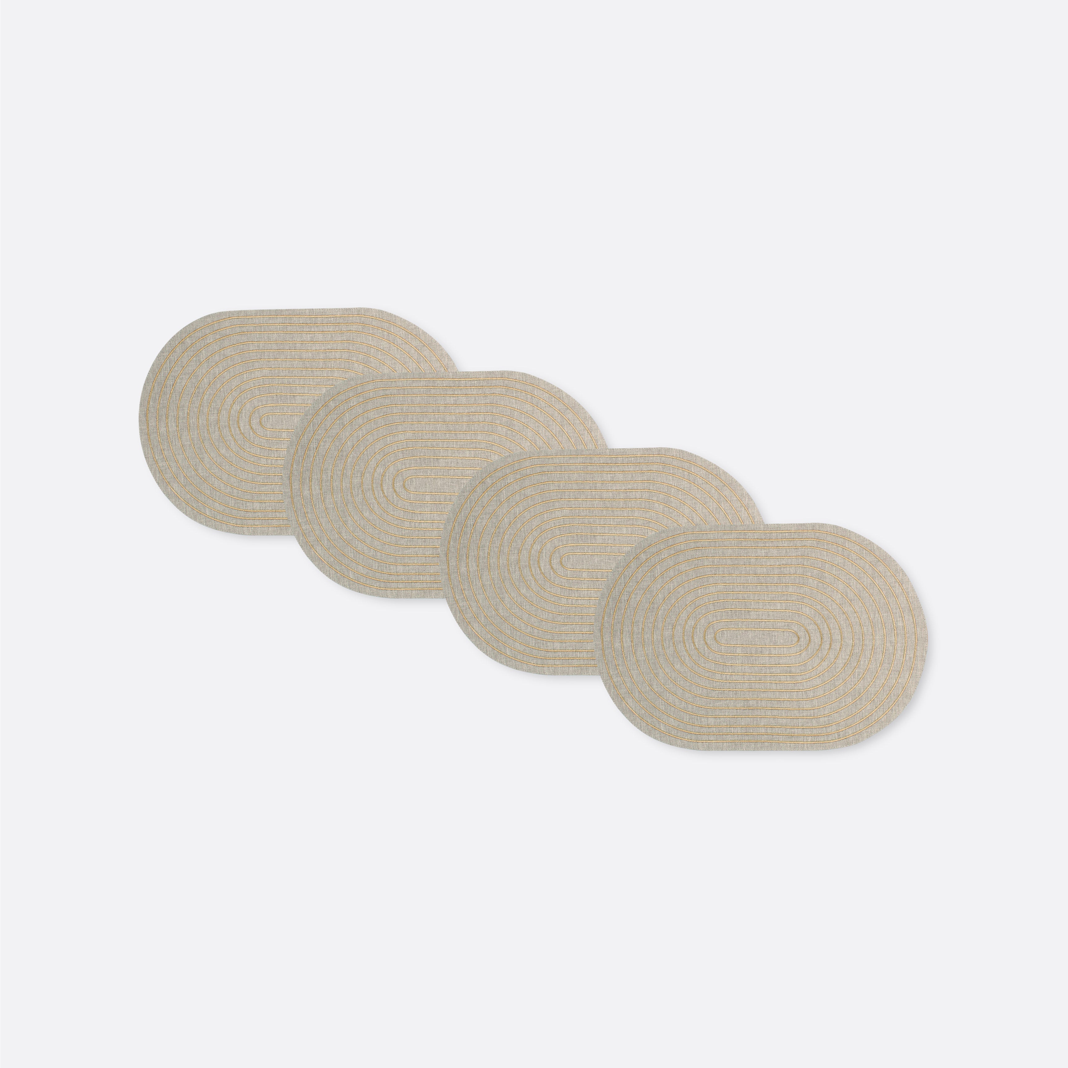 Napkins & Napkin Rings in Gold- Linen Blend, 45 cm x 45 cm