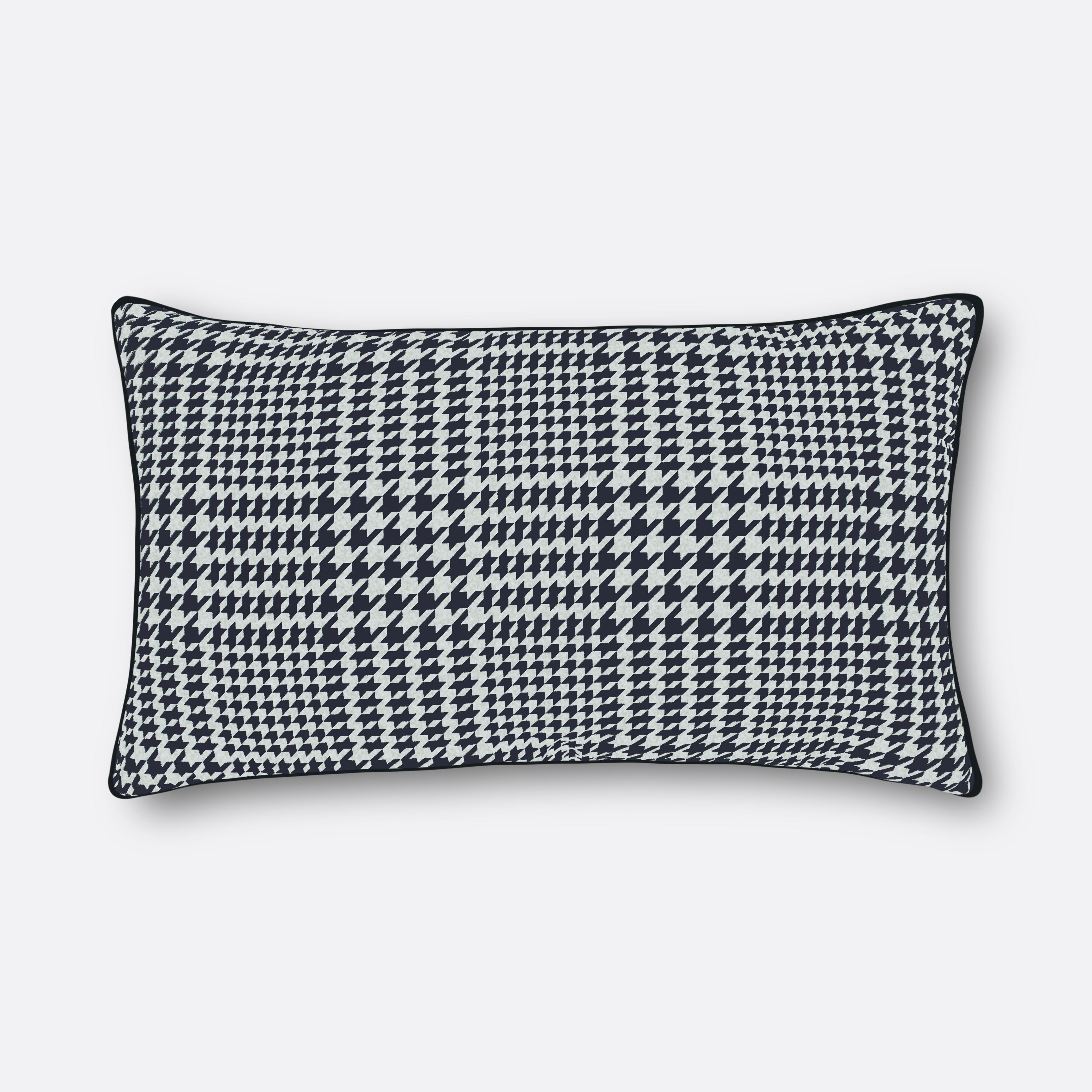 Black Houndstooth Lumbar Cushion Cover