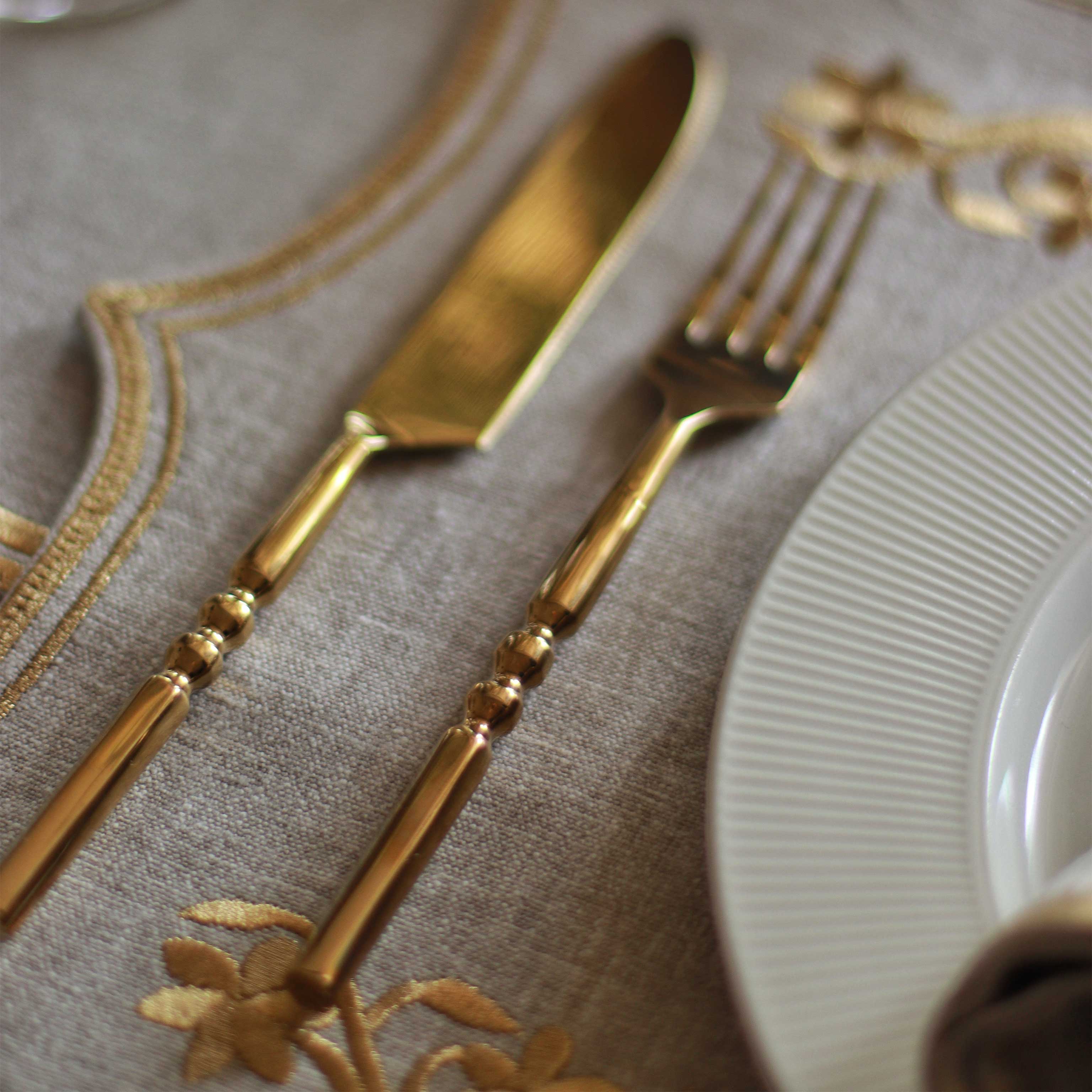Cutlery in Gold- Stainless Steel, Standard Size