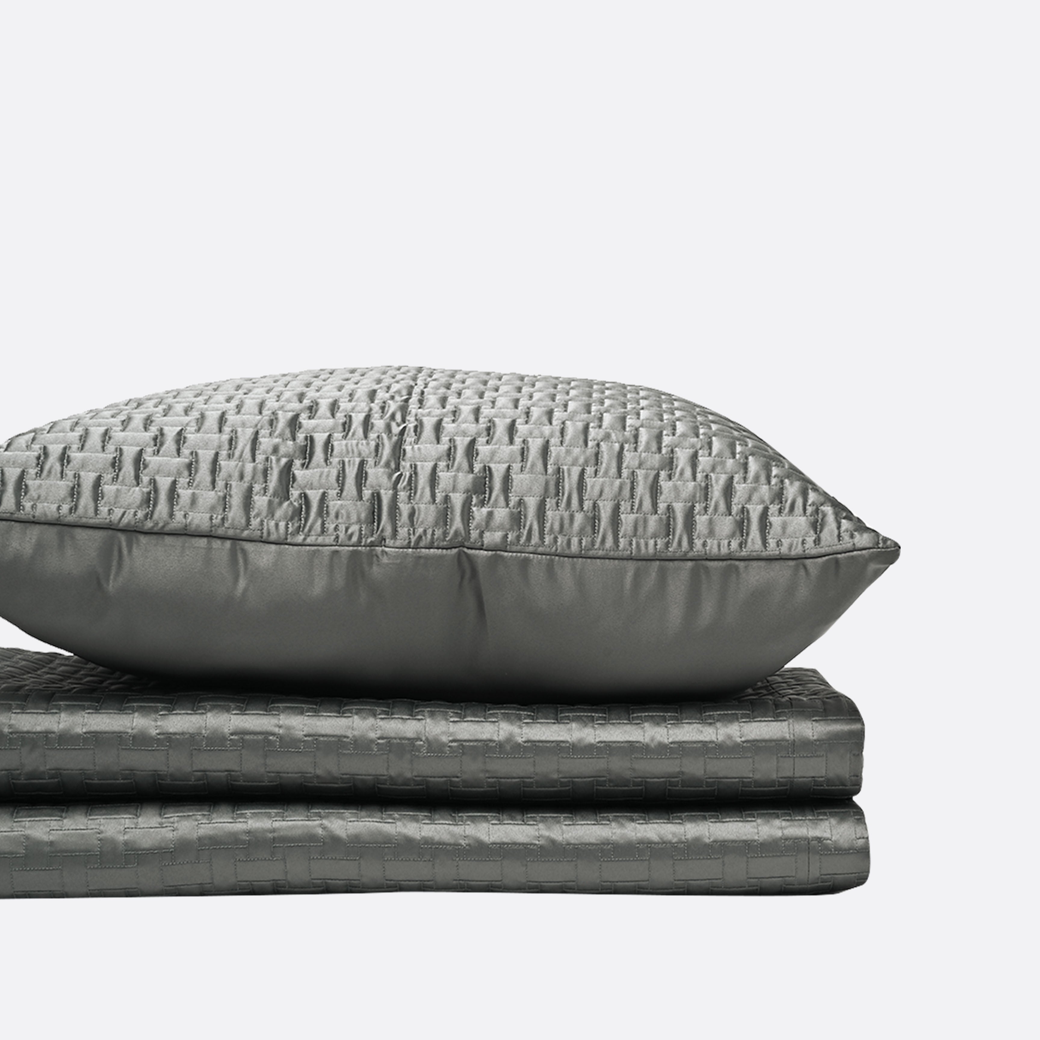 Euro Shams in Grey- Polyester, 65 cm x 65 cm