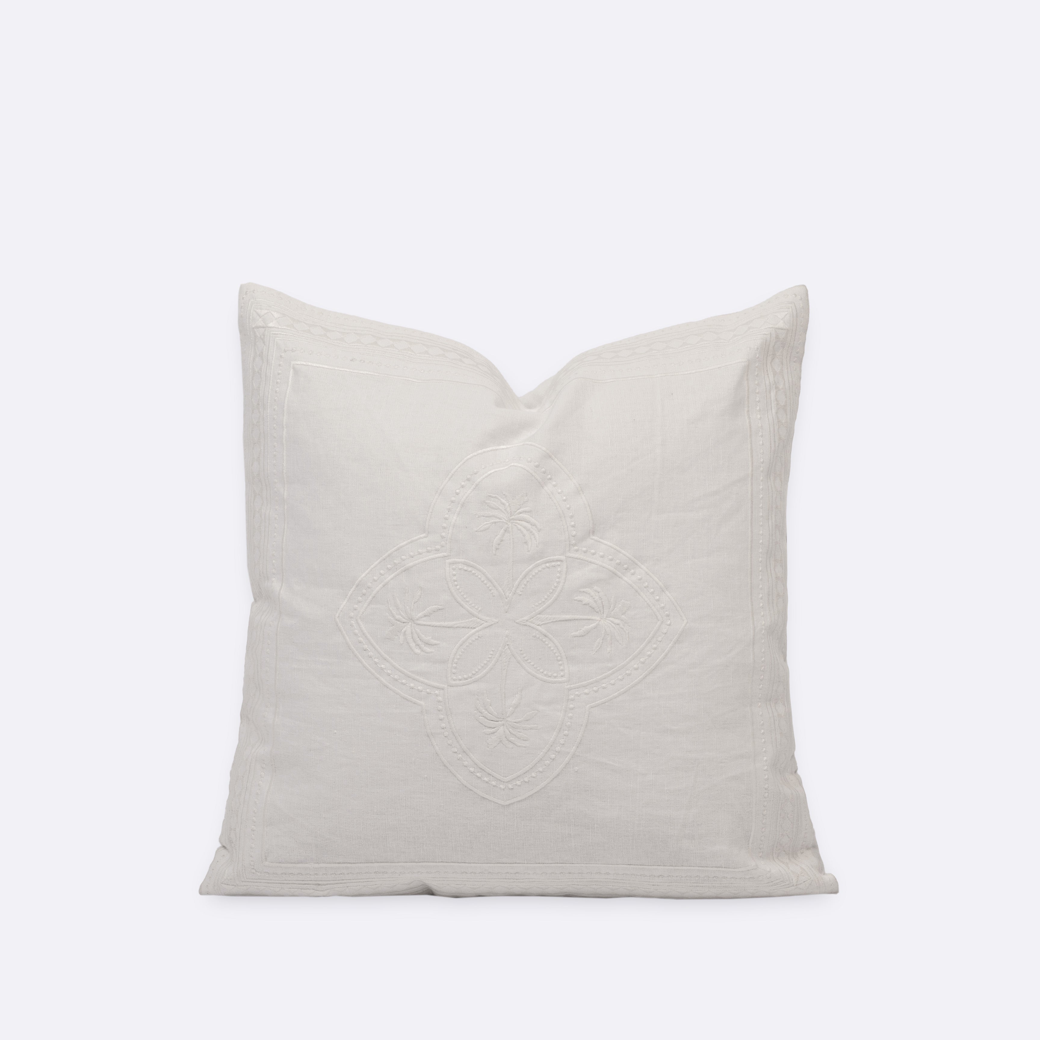 Decorative Cushions in White- Linen, 55 cm x 55 cm