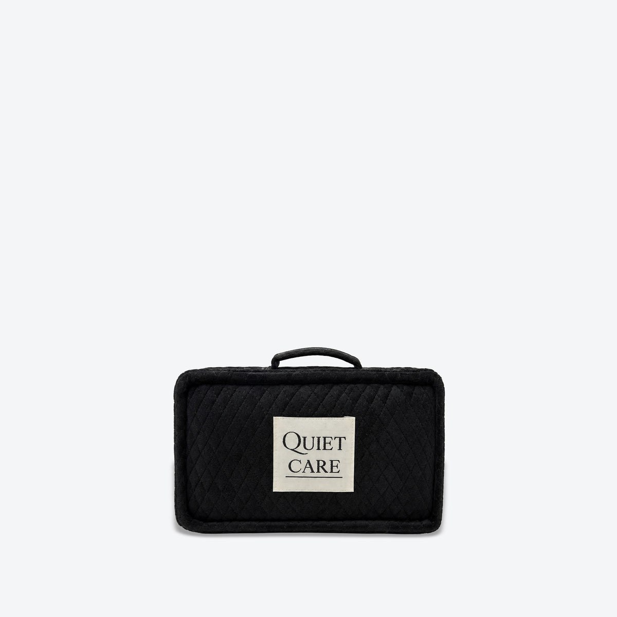 Quilted velvet bag shaper, second angle, for small square flap bags