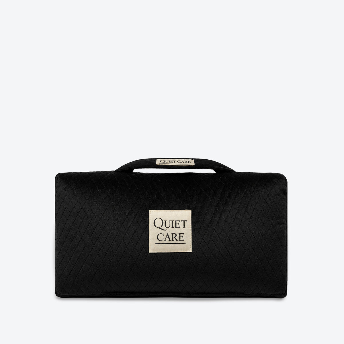 Quilted velvet bag shaper in black for large classic flap shoulder bags around 30 cm