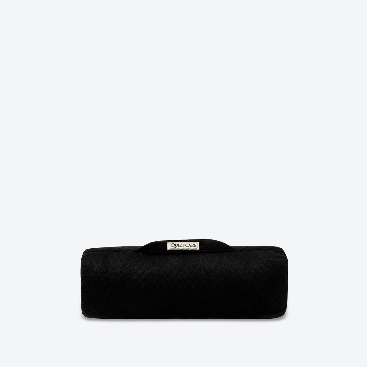 Slim quilted velvet bolster bag shaper in black for rounded and unstructured bags