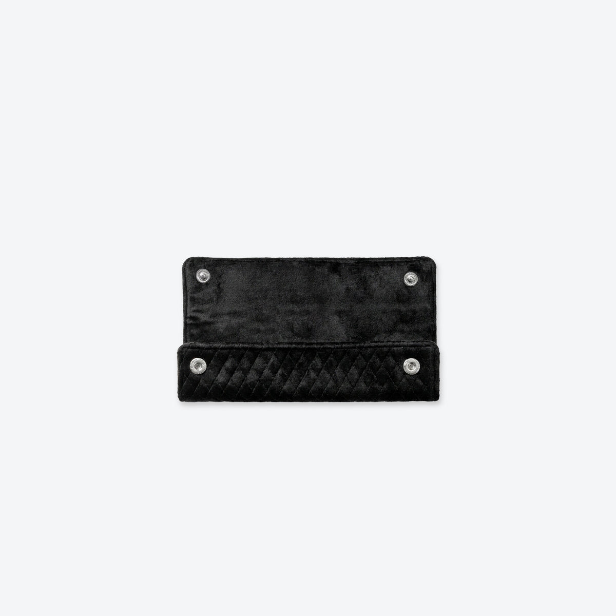 Quilted velvet chain wrap in black, 12 cm, second angle