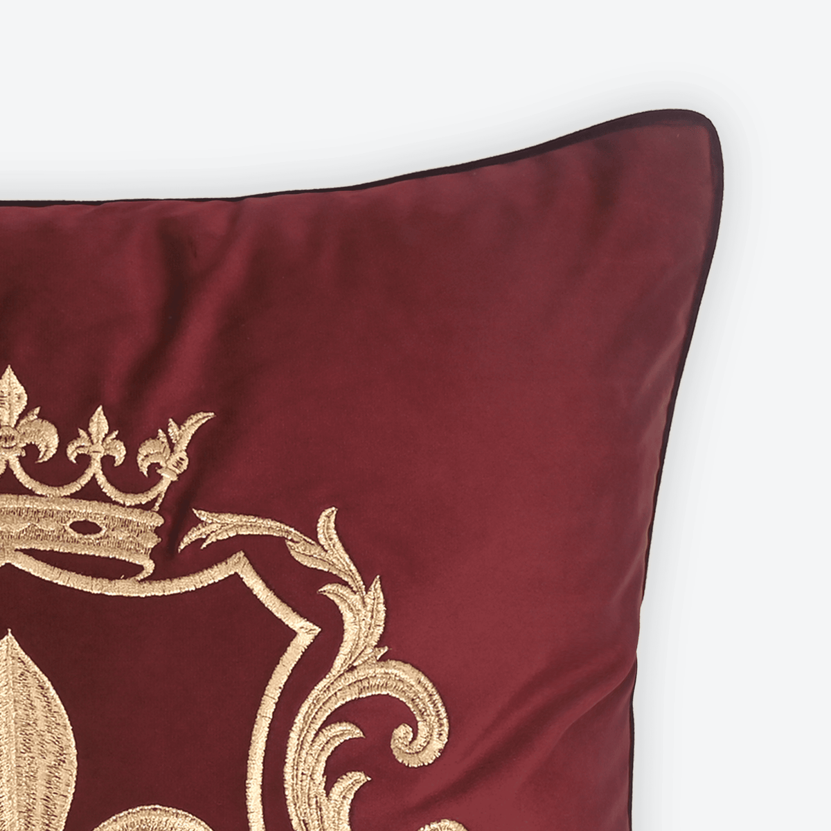 Burgundy Fleur Royale Cushion Cover, close-up