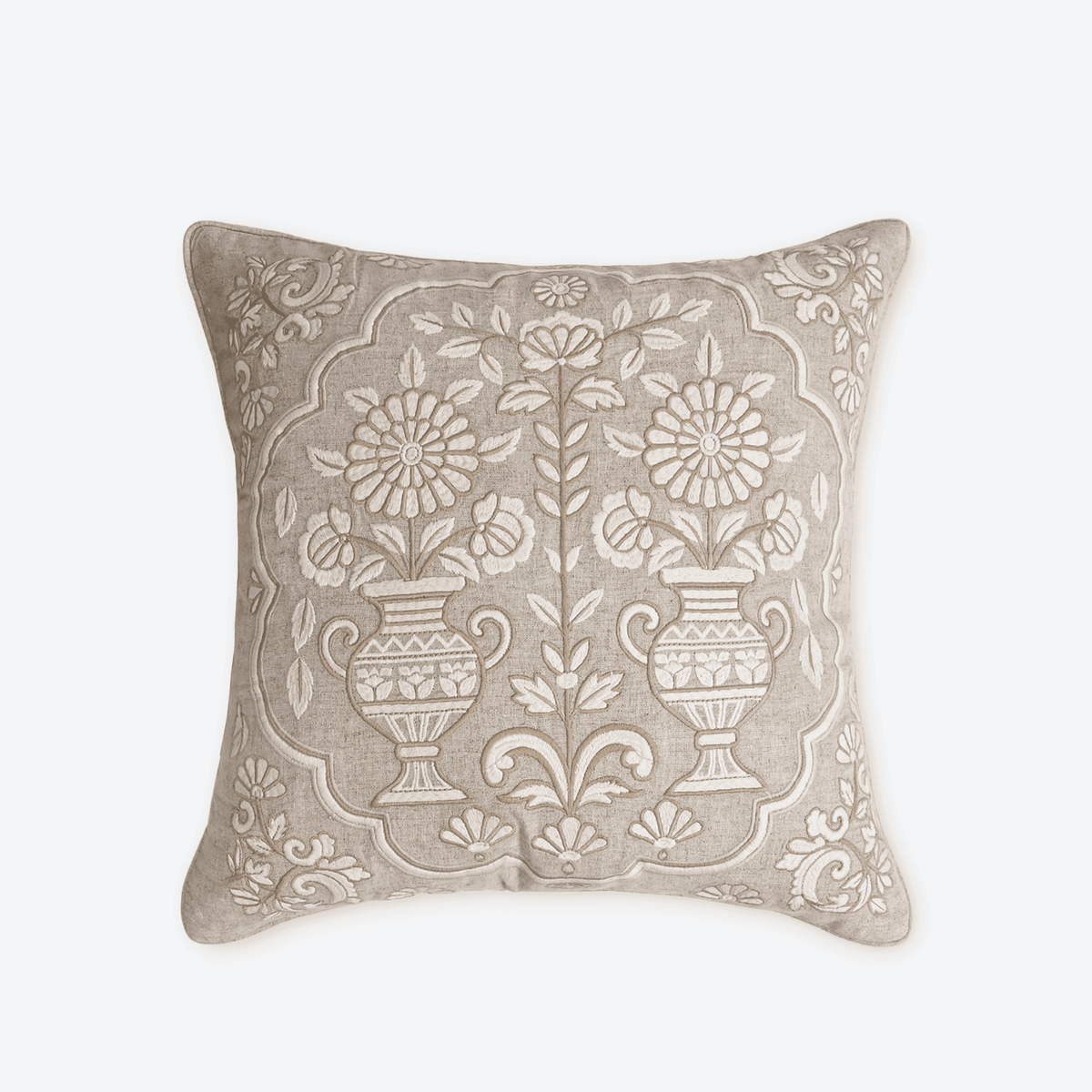 Beige Udaipur Bloom Cushion Cover