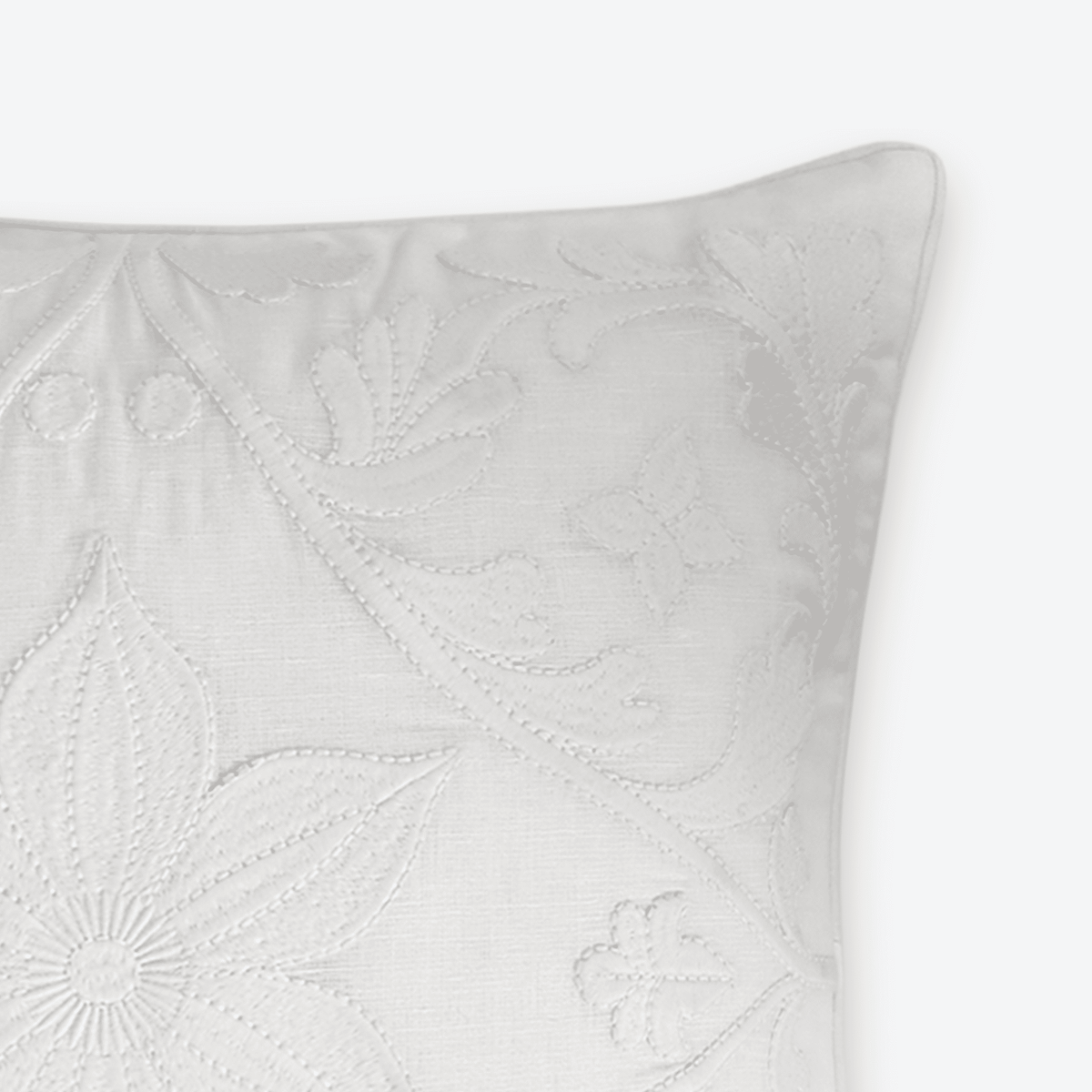 Ivory Garden Vine Cushion Cover, close-up
