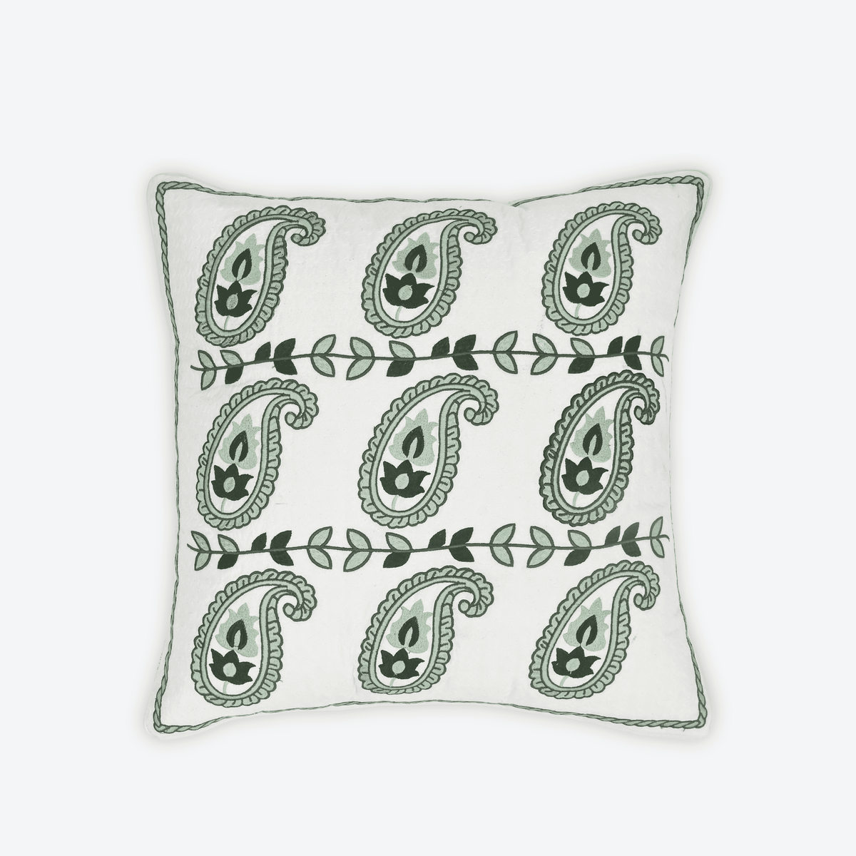 Green Jaipur Paisley Cushion Cover