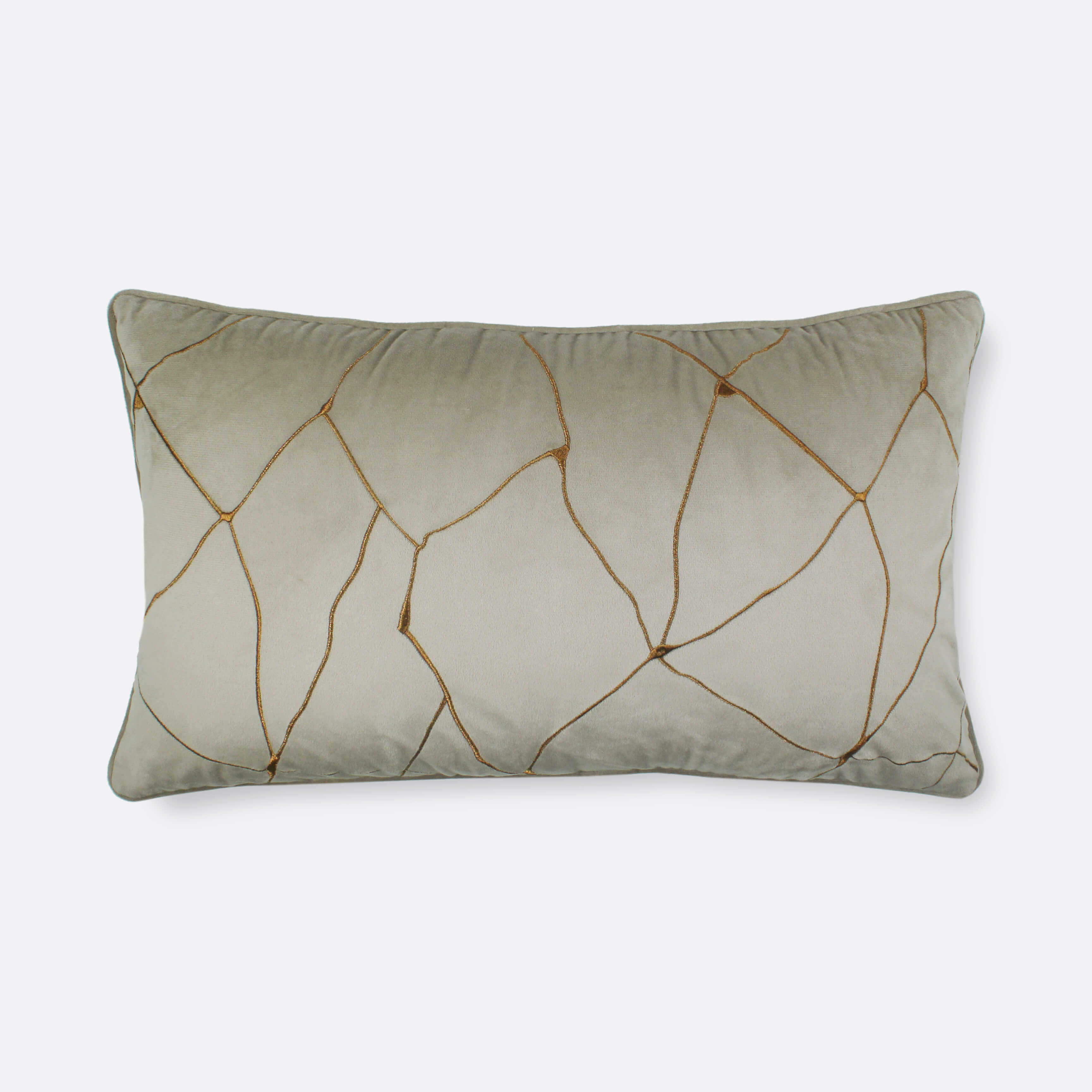 Beige Crackle Luxe Lumbar Cushion Cover