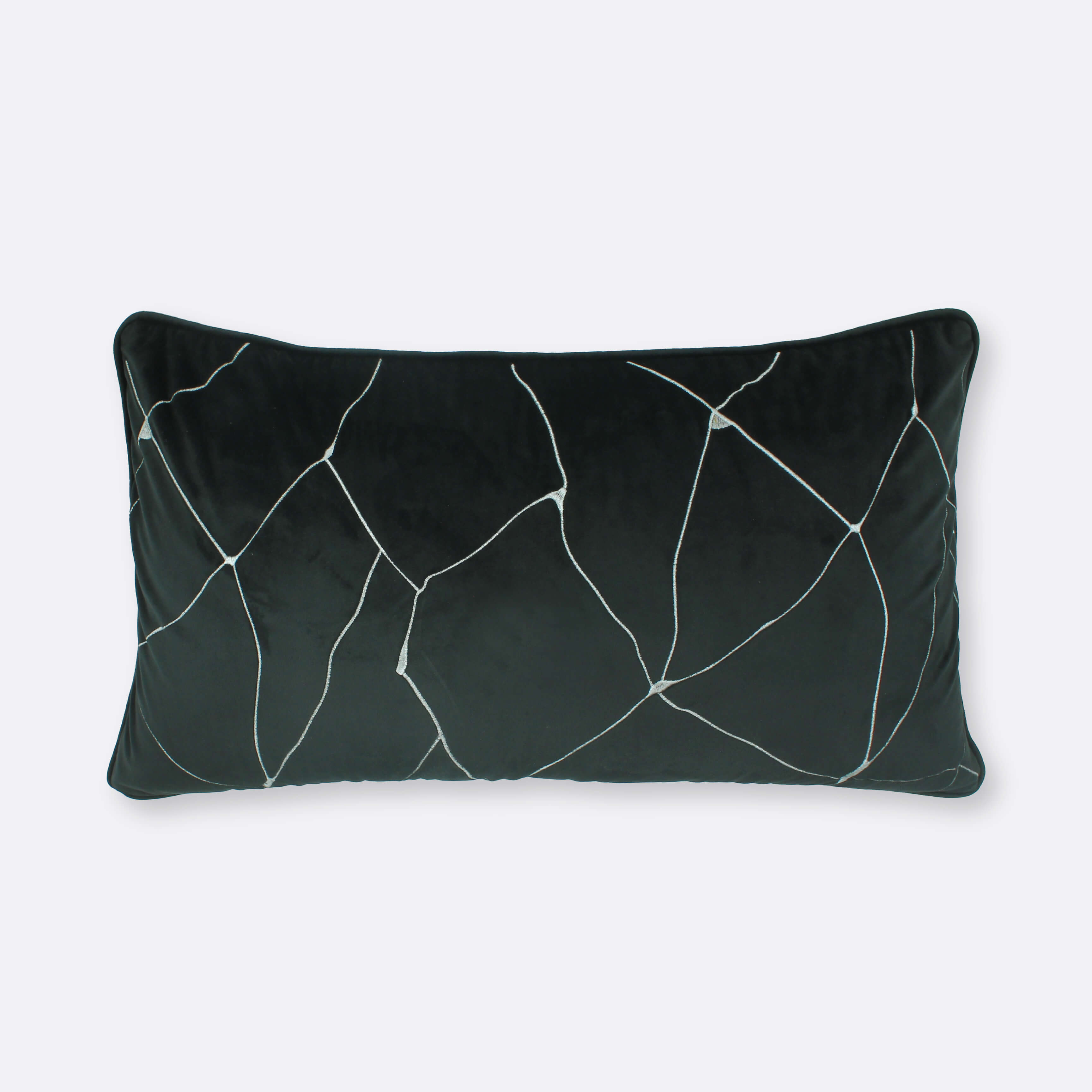 Black Crackle Luxe Lumbar Cushion Cover