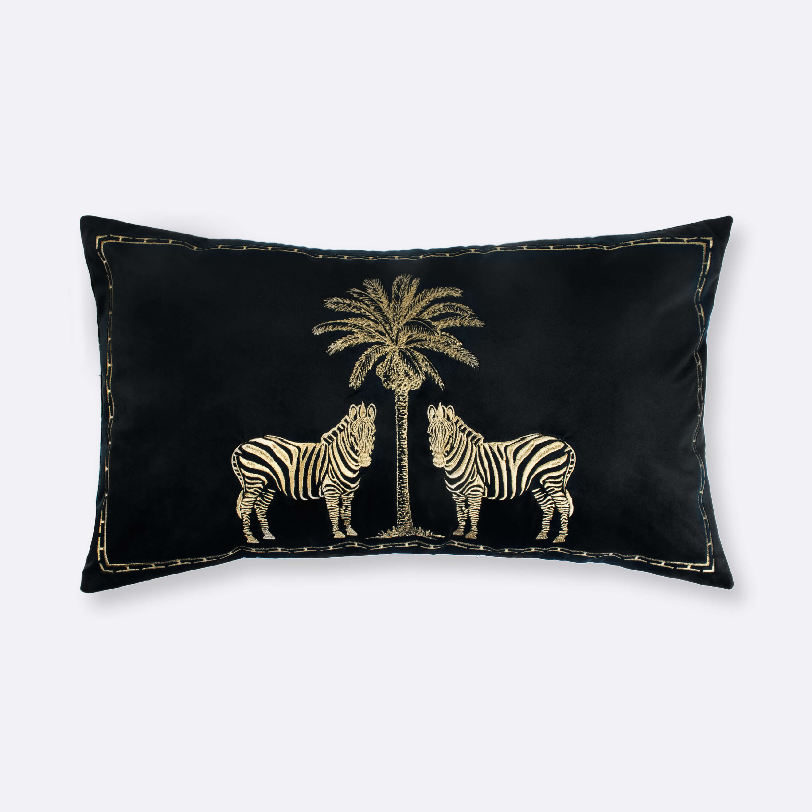 Black Jungle Oasis Lumbar Cushion Cover