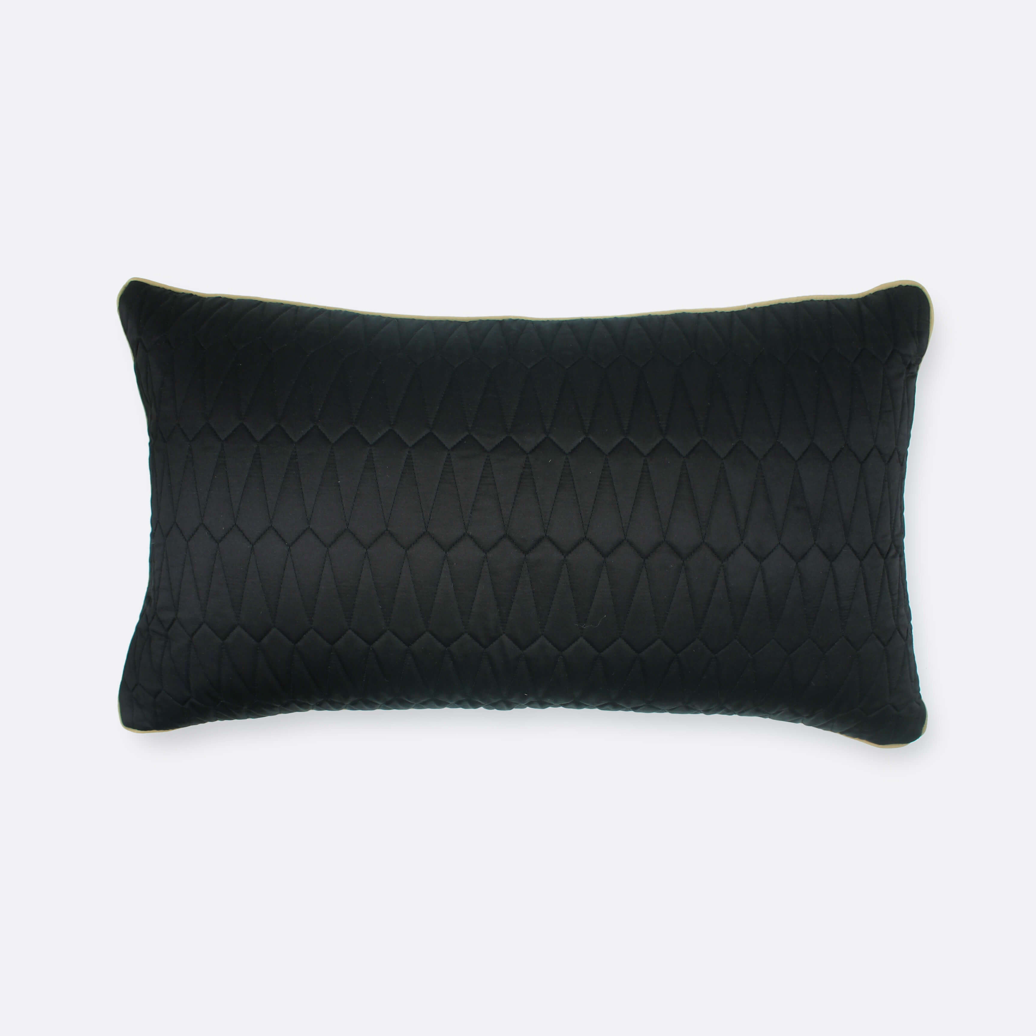 Black Midnight Glam Lumbar Cushion Cover