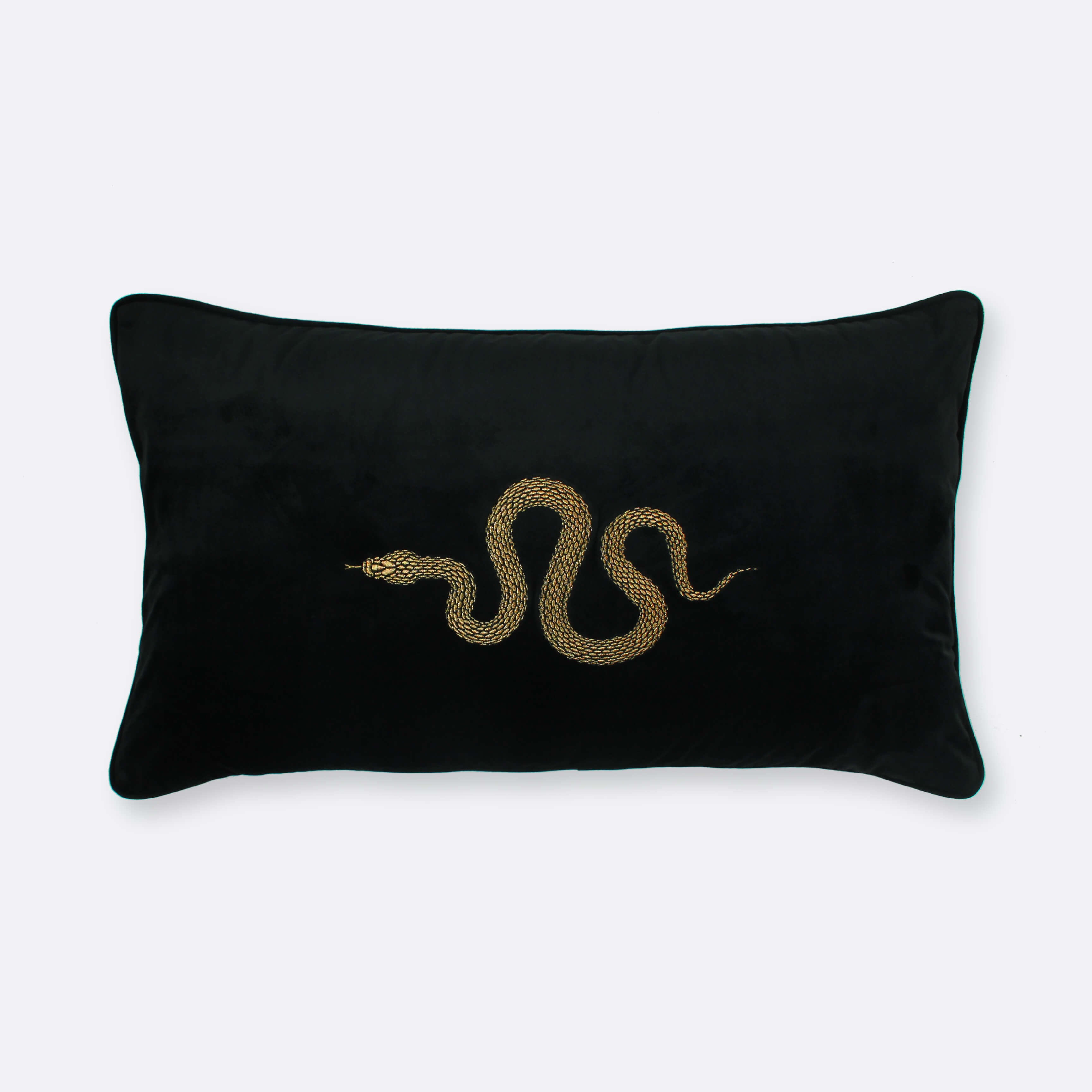 Black Snake Lumbar Cushion Cover